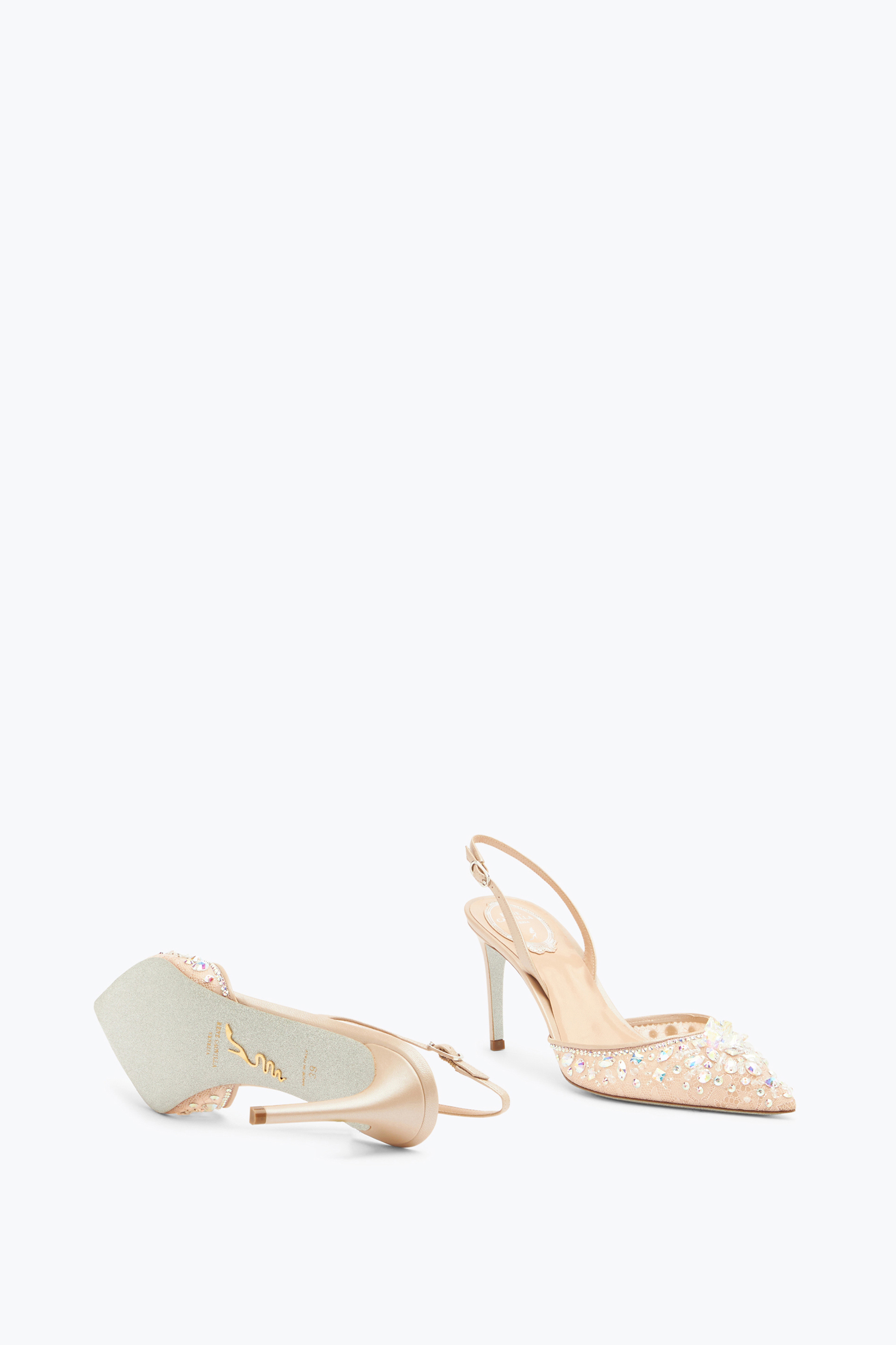 René Caovilla Cinderella Pink Slingback 80