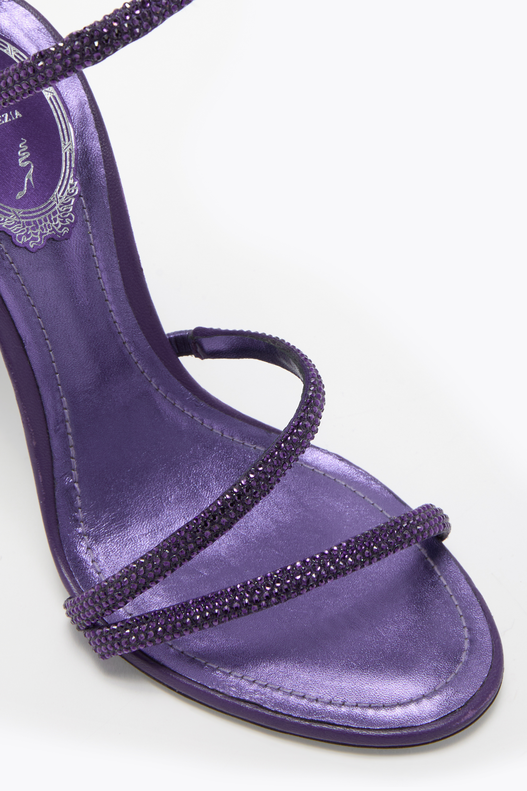 René Caovilla Margot Violet Sandal 105 In Purple