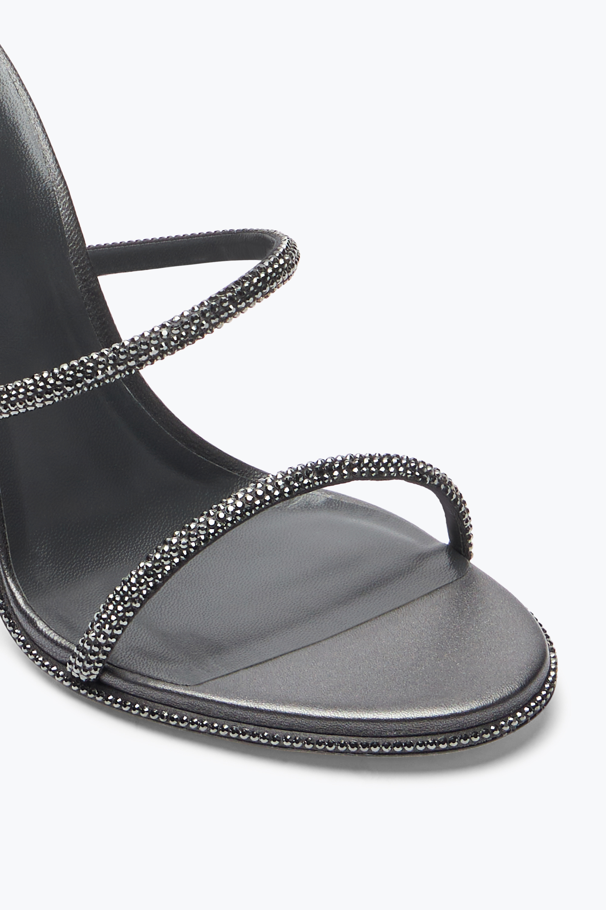 René Caovilla Cleo Anthracite Sandal With Crystals 105