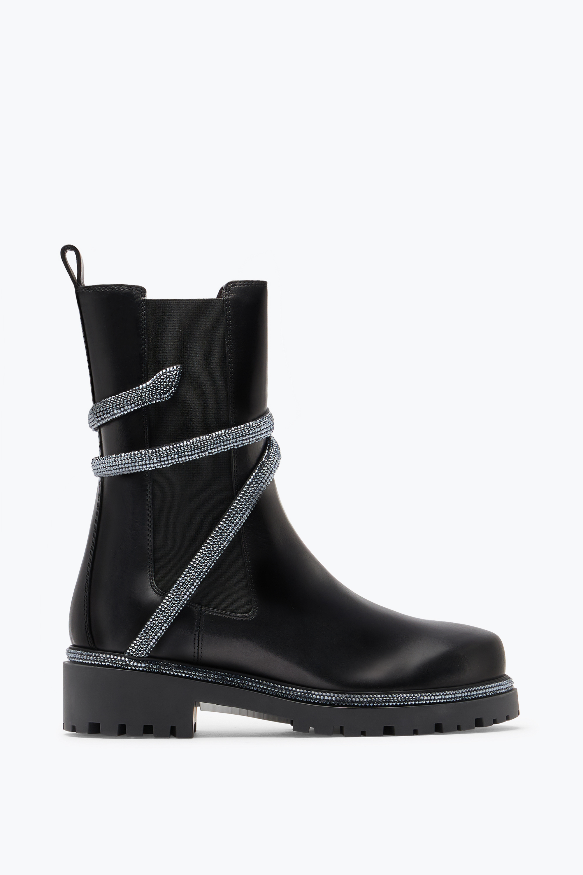 René Caovilla Cleo Black Biker Boot With Crystals 25