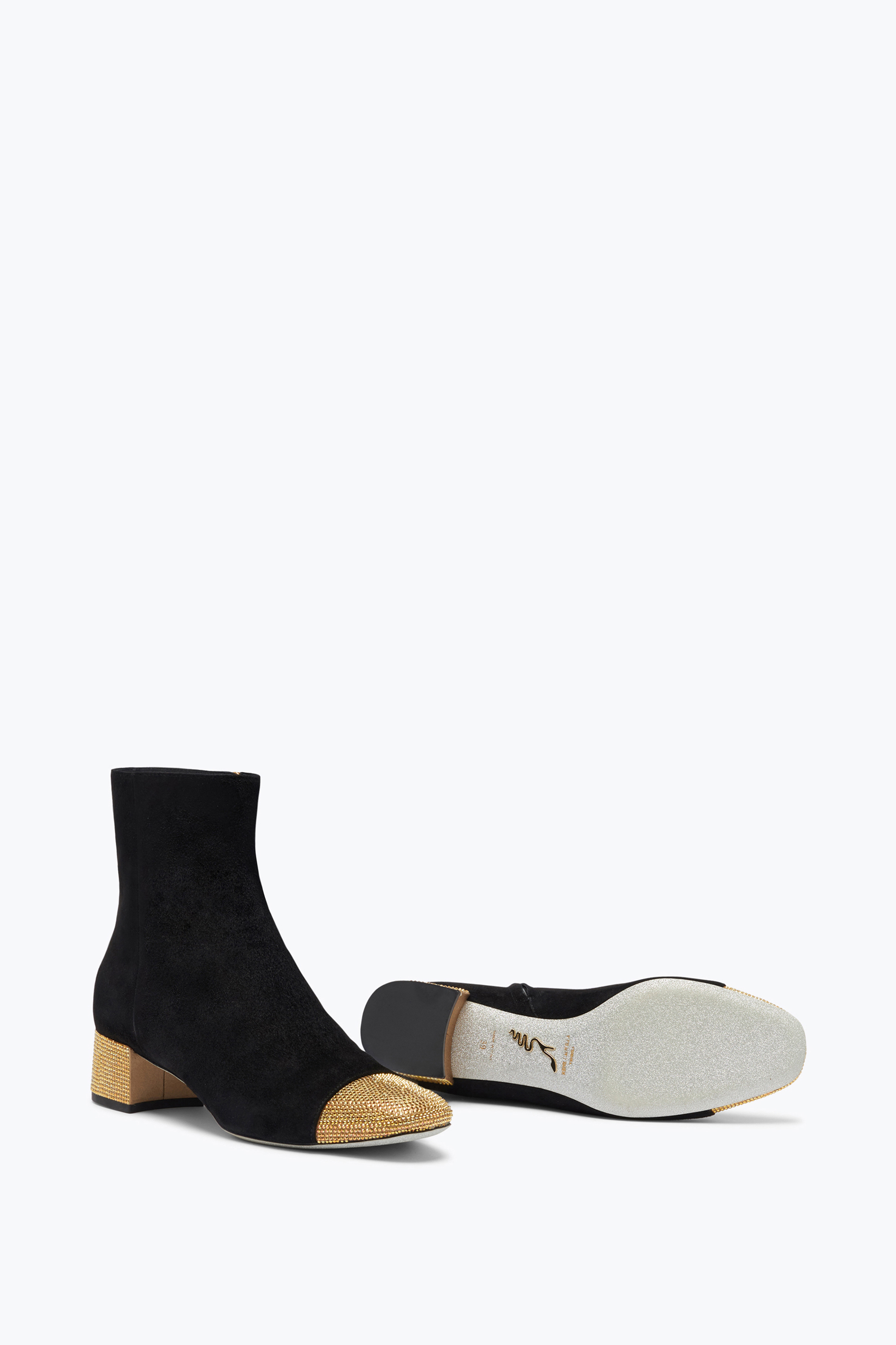 René Caovilla 40mm Rhinestone-embellished Suede Boots