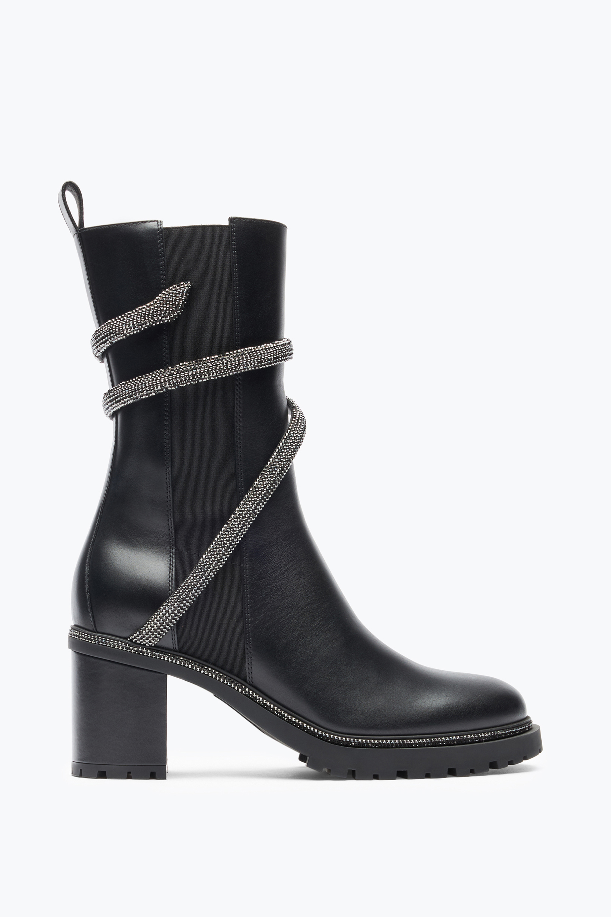 René Caovilla Cleo Crystal Black Bootie 60