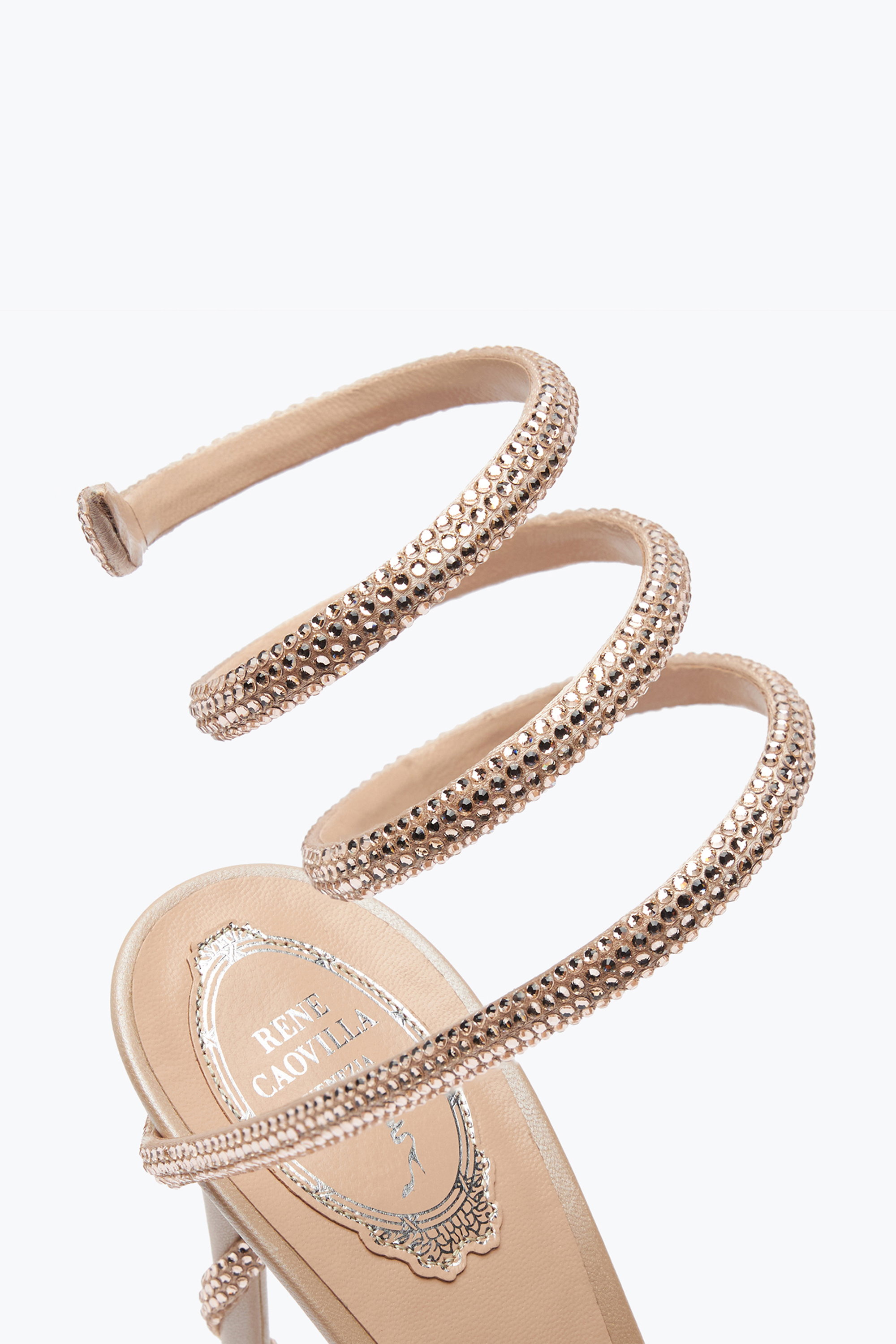 Shop René Caovilla Margot Crystal Eggshell Platform Sandal 120