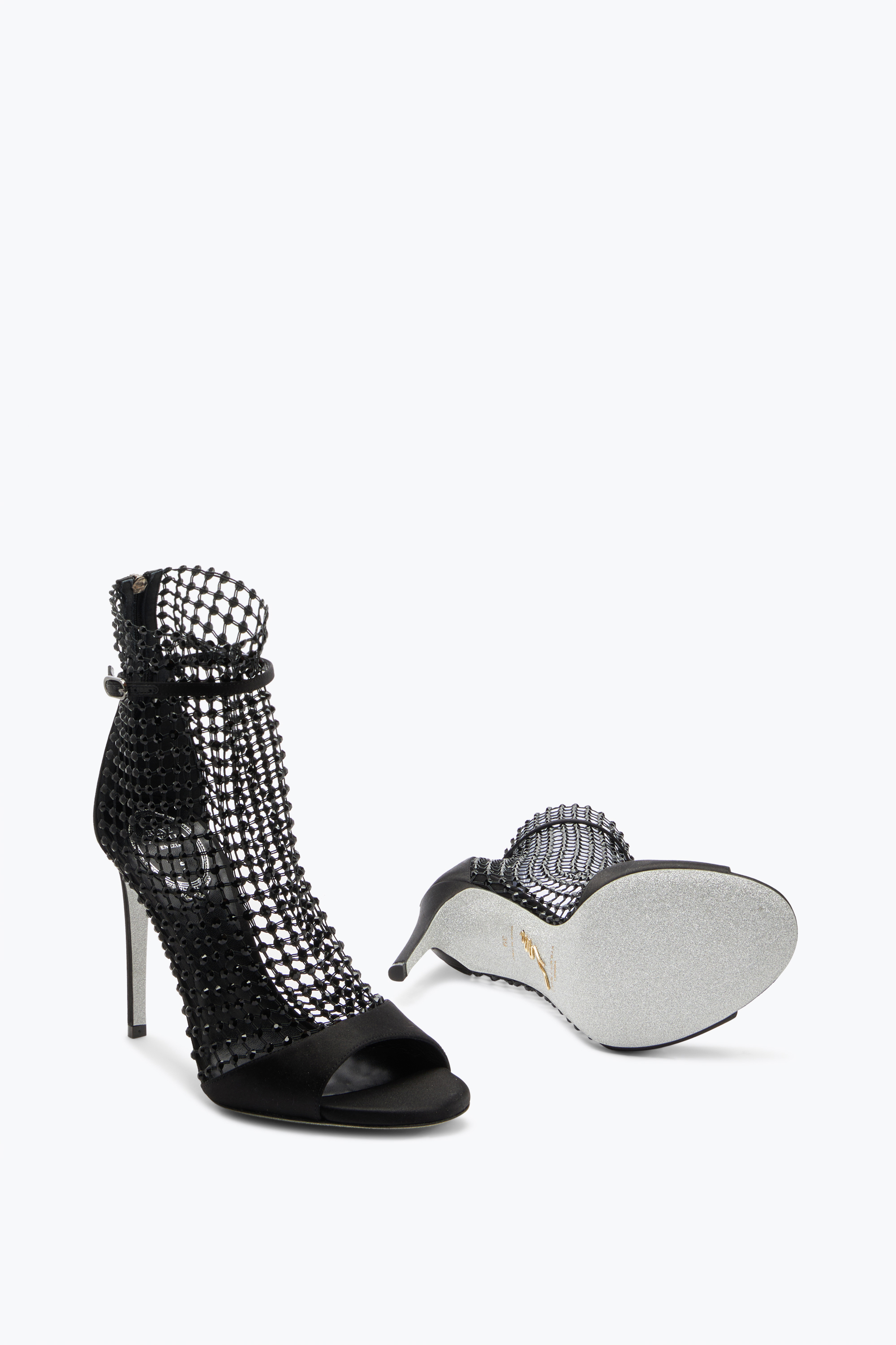 René Caovilla Galaxia Black Sandal 105