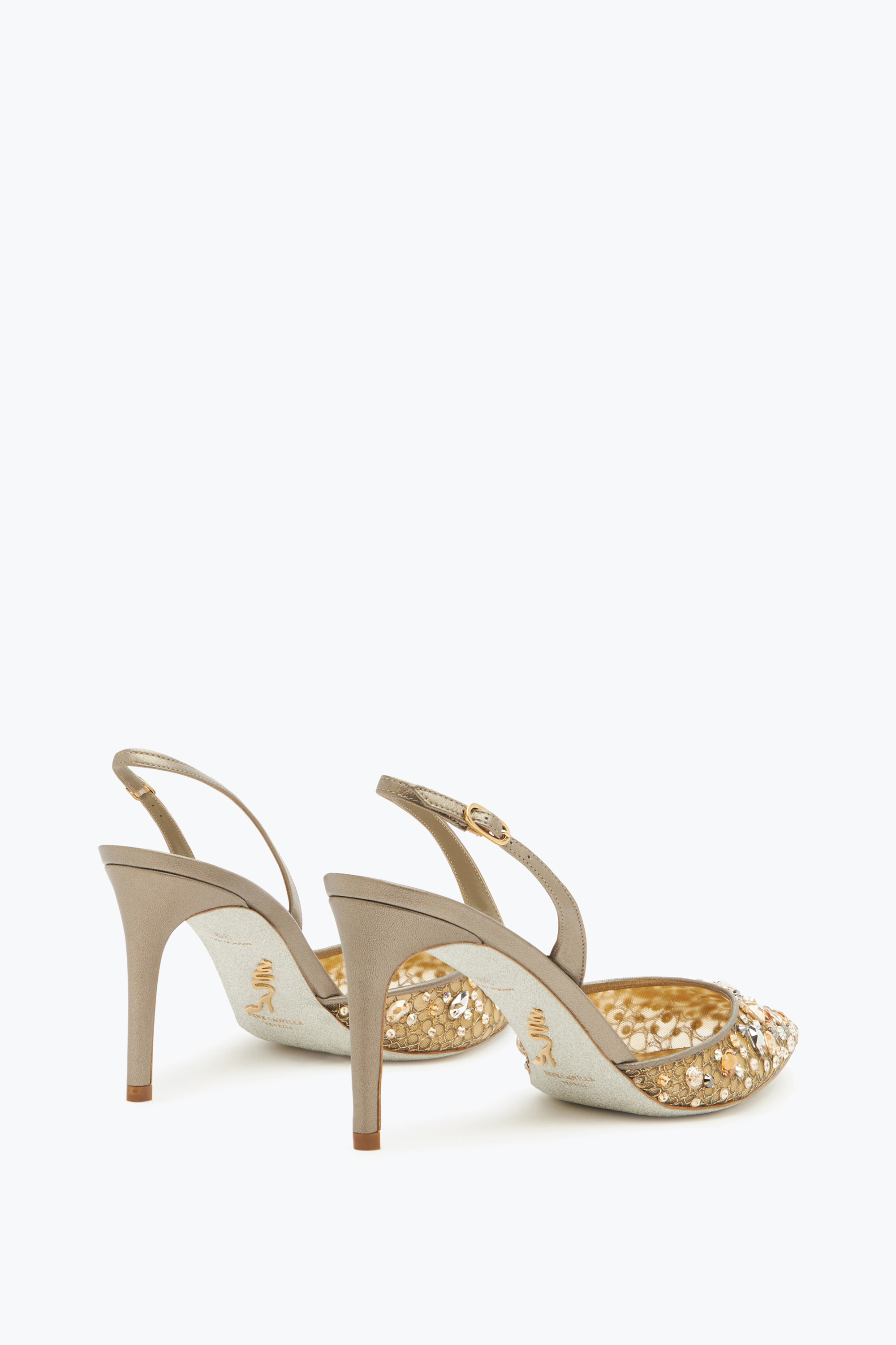 René Caovilla Cinderella Bronze Slingback 80