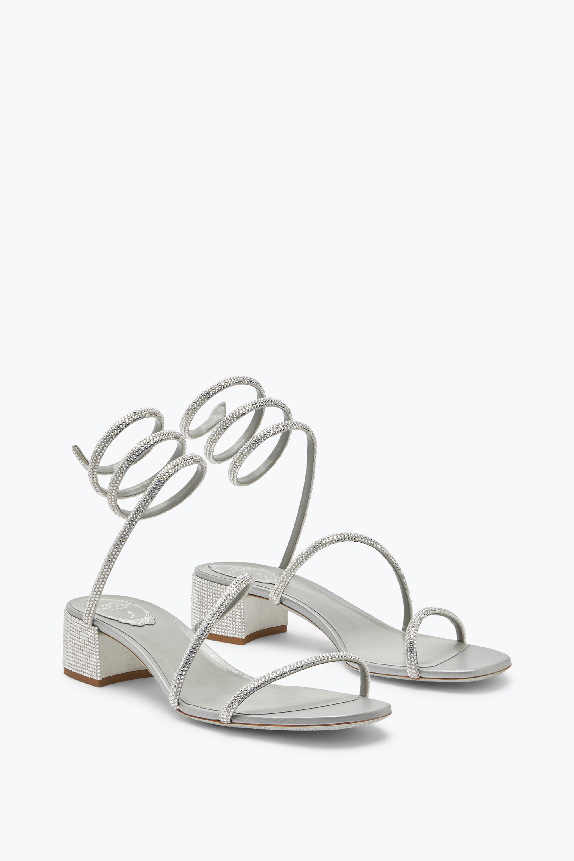 René Caovilla Cleo  Crystal Gray Sandal 35