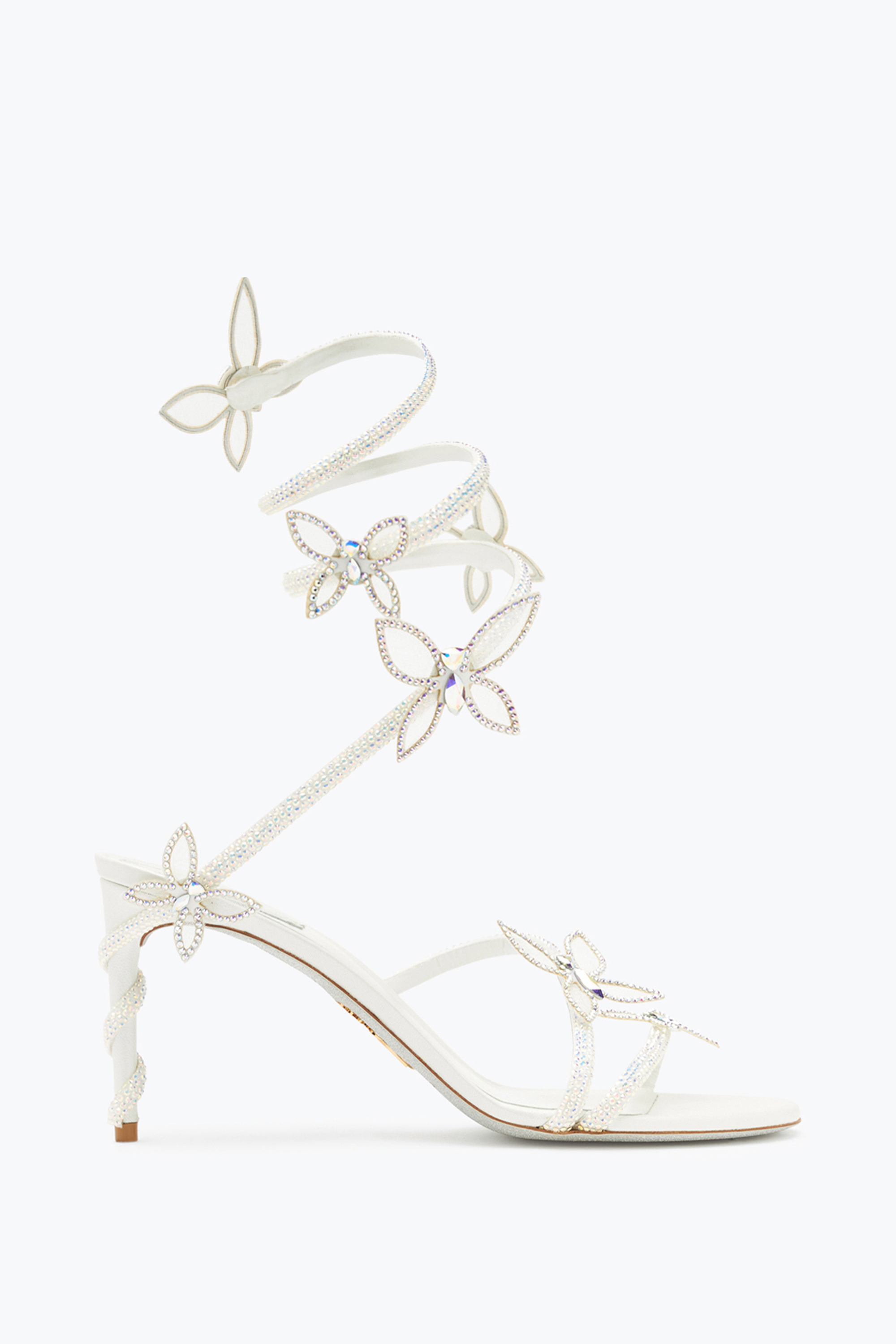 René Caovilla Margot Crystal White Sandal 80