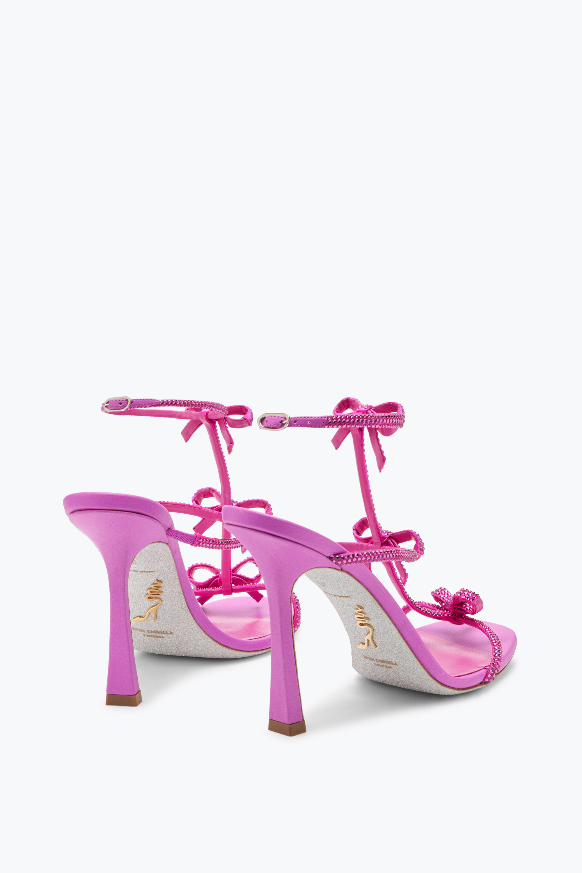 René Caovilla Caterina Crystal Fuchsia Sandal 105