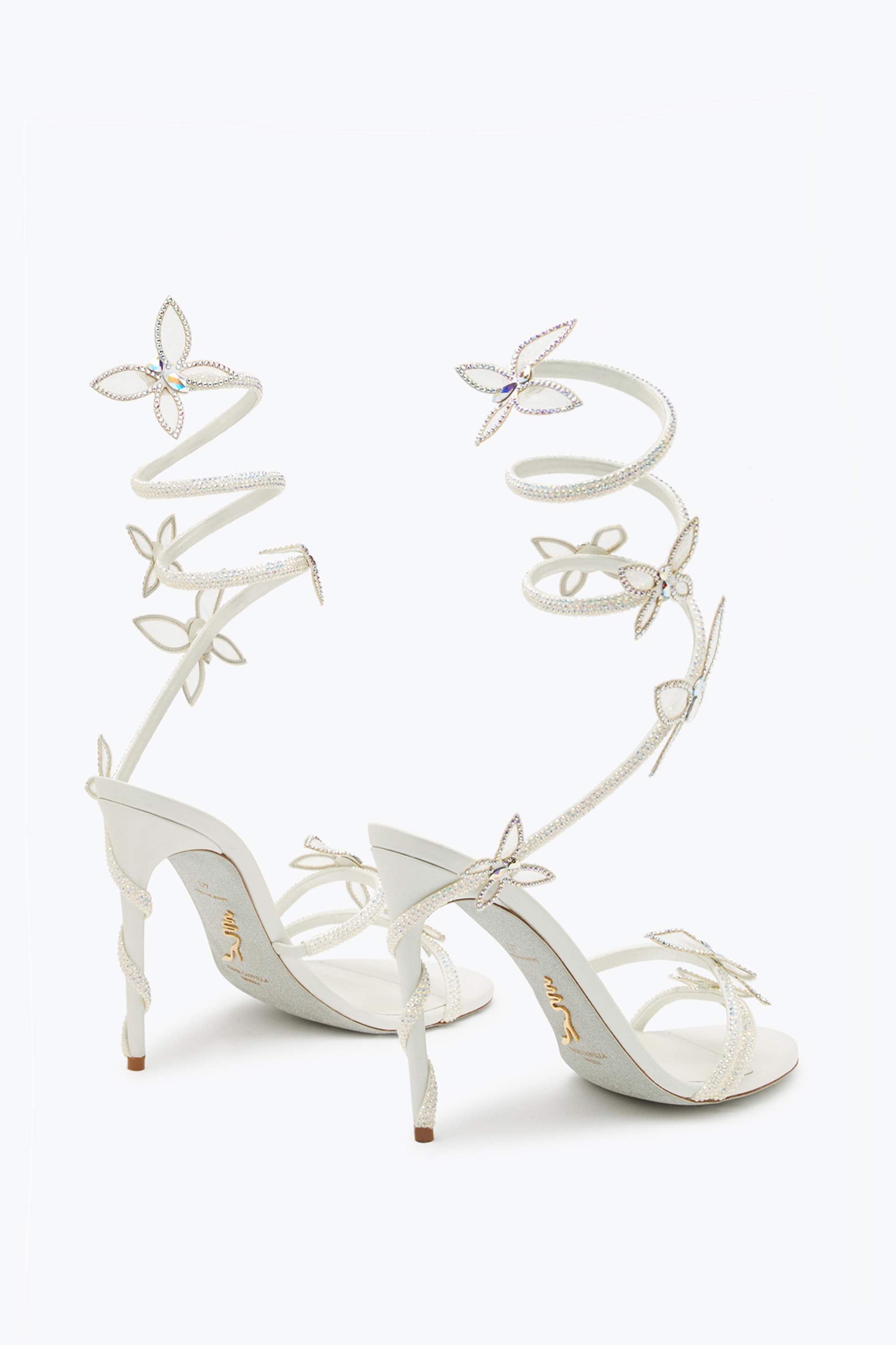 René Caovilla Margot Crystal White Sandal 105