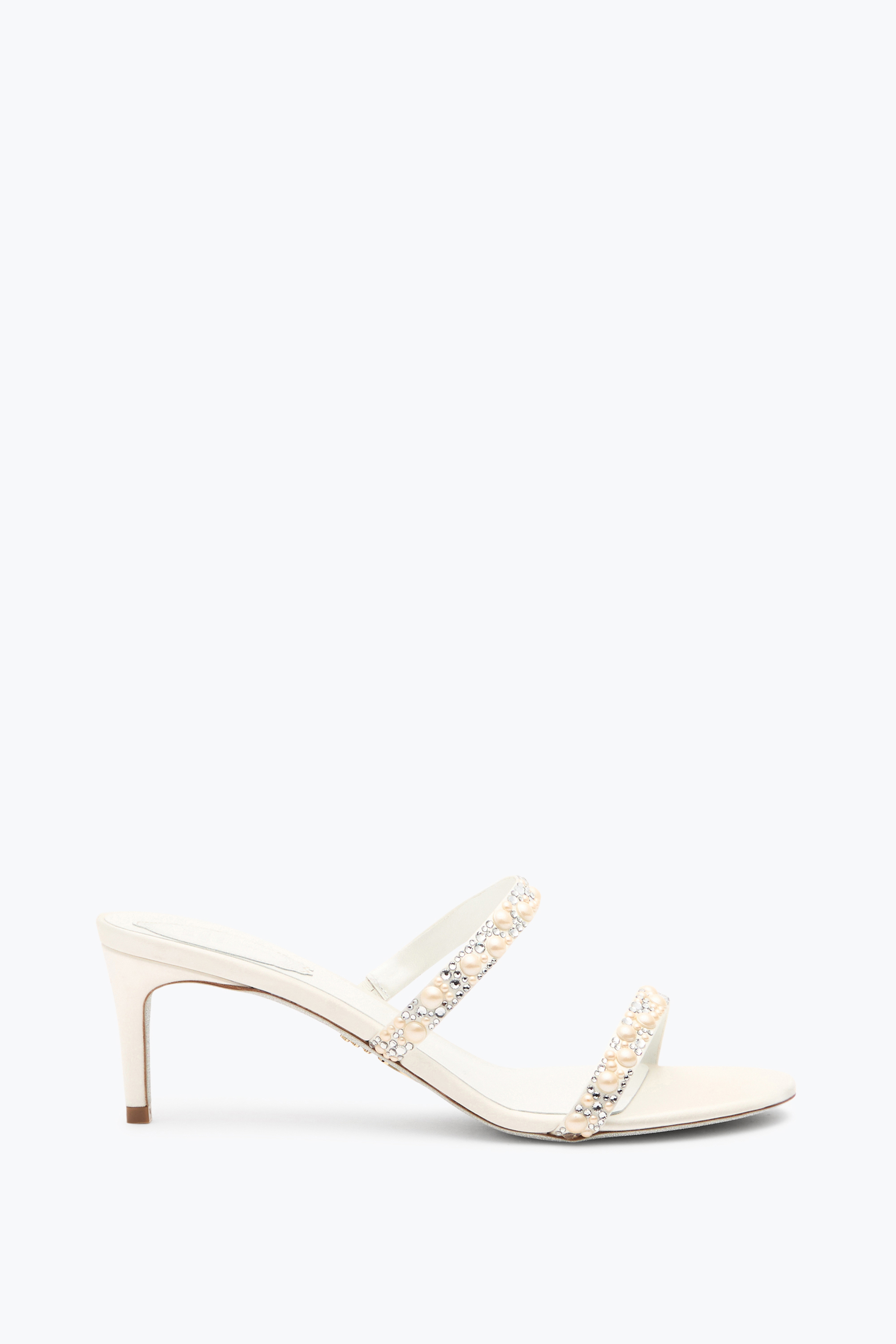 René Caovilla Pearl White Mule 60