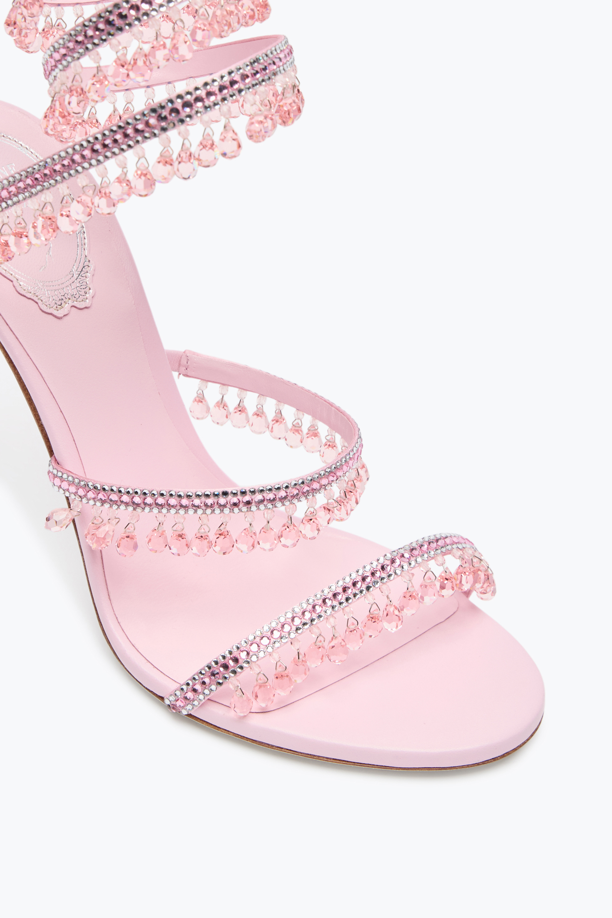 René Caovilla Chandelier Powder Pink Sandal 105