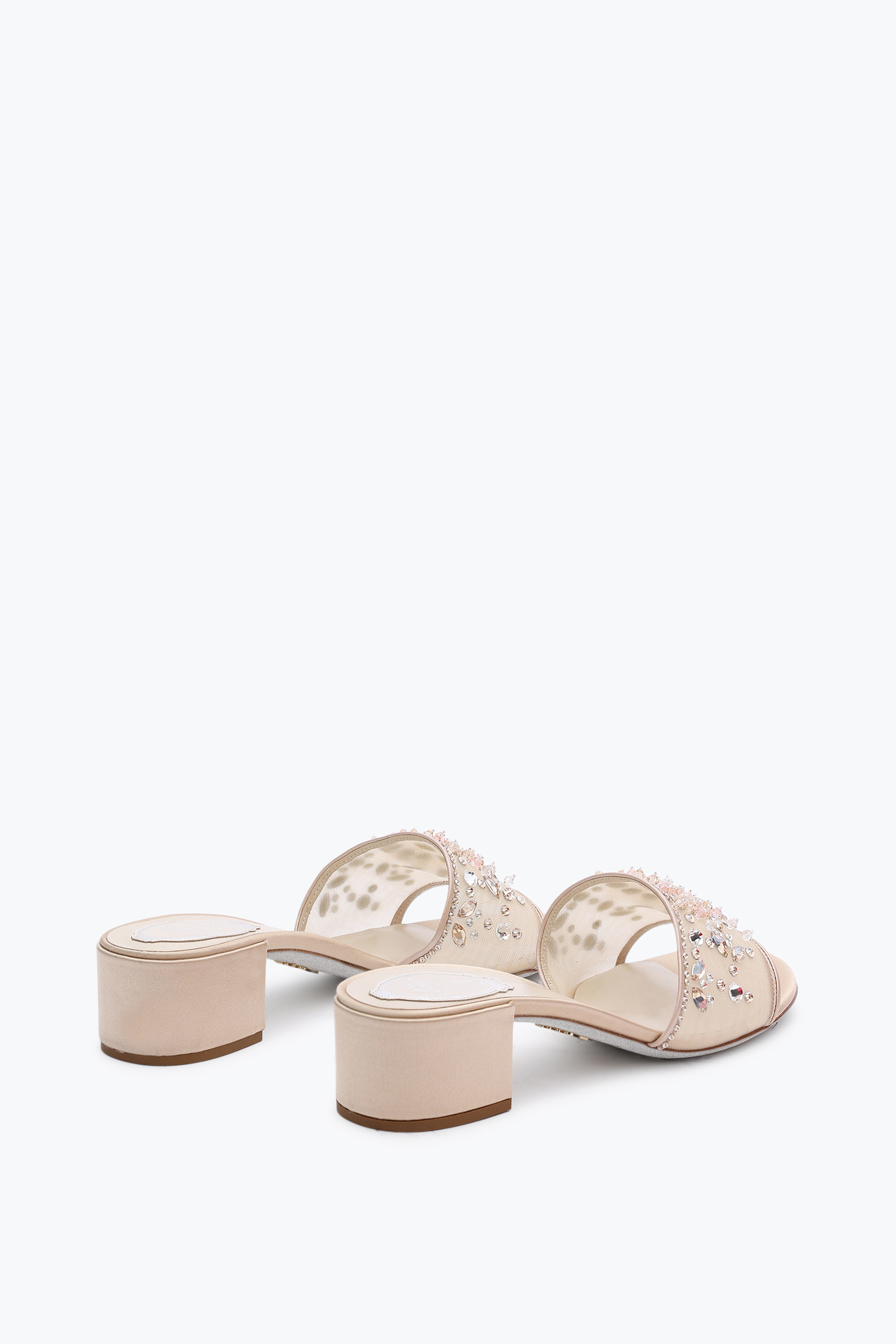 René Caovilla Cinderella Nude Slider Sandal 40