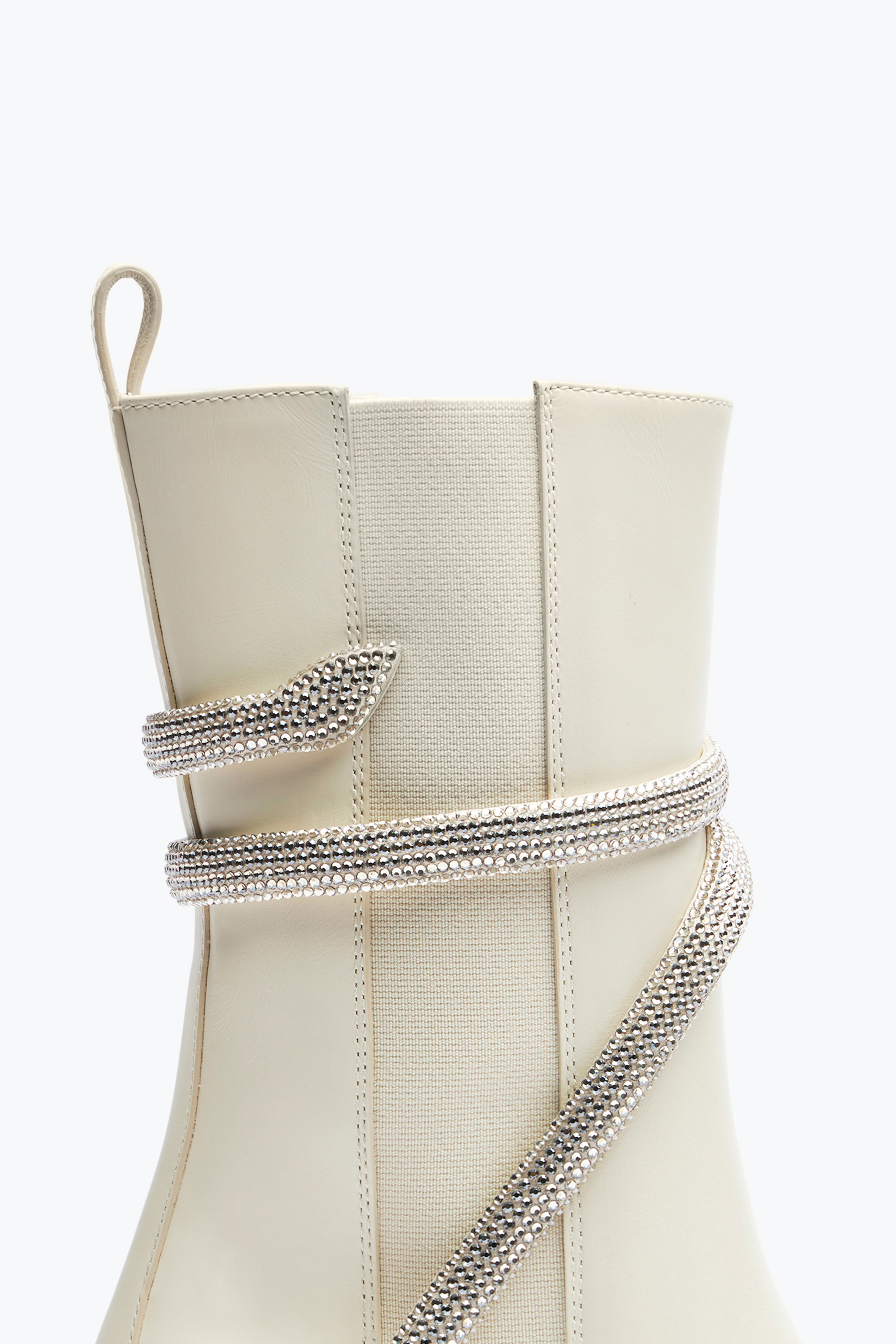 René Caovilla Cleo Crystal Ivory Bootie 60