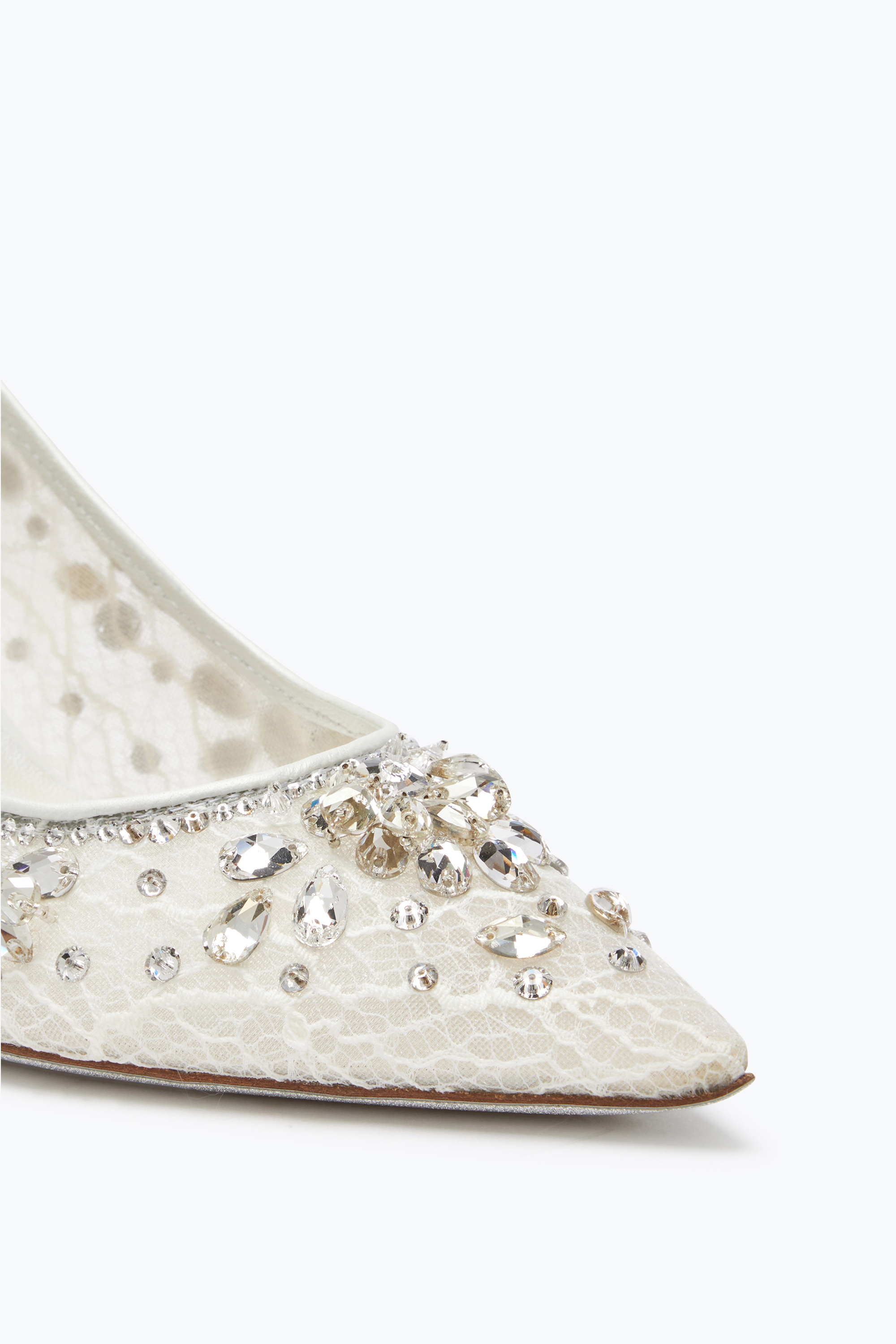 René Caovilla Cinderella Crystal White Pump 80