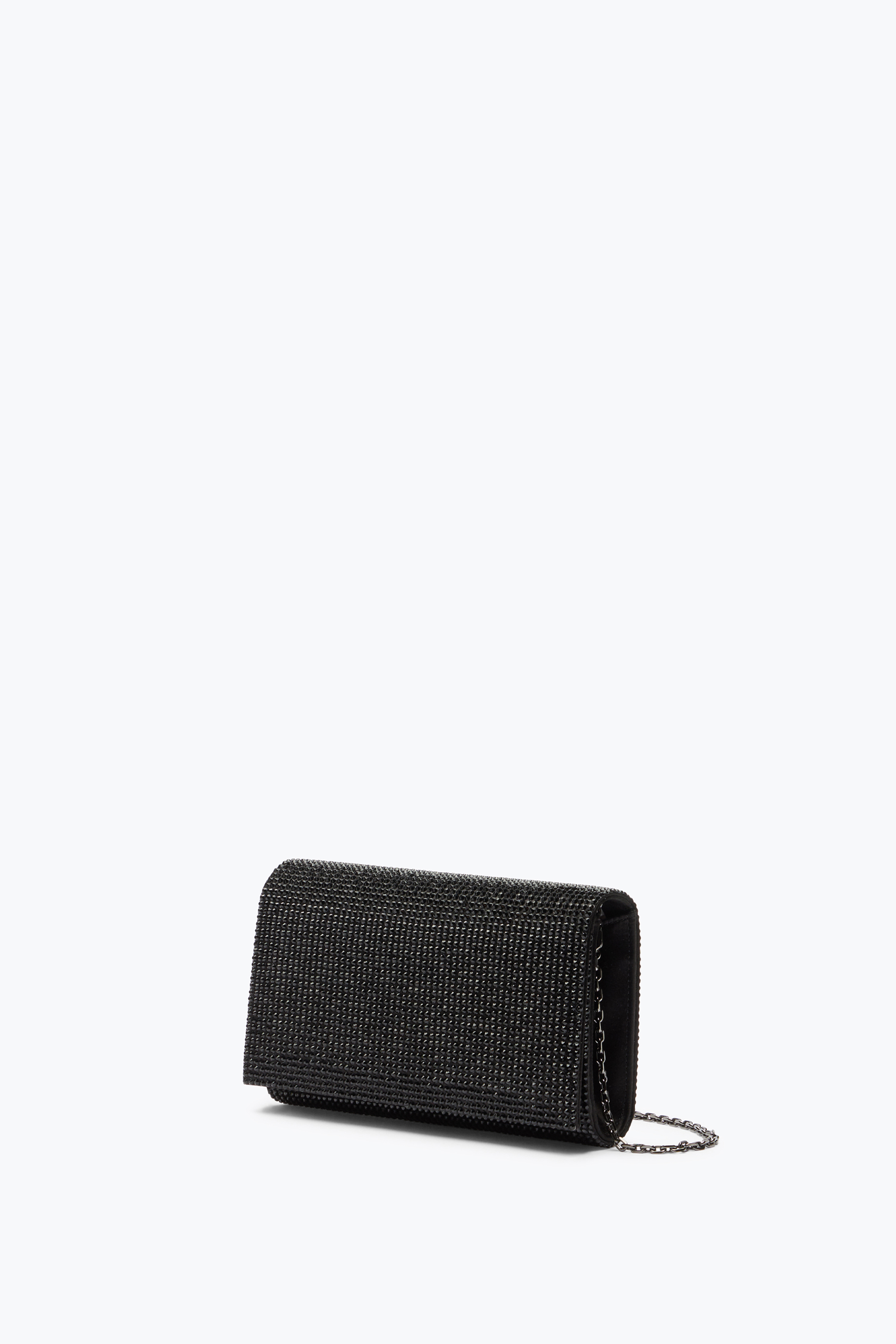 René Caovilla Aida Black Clutch With All-over Crystals