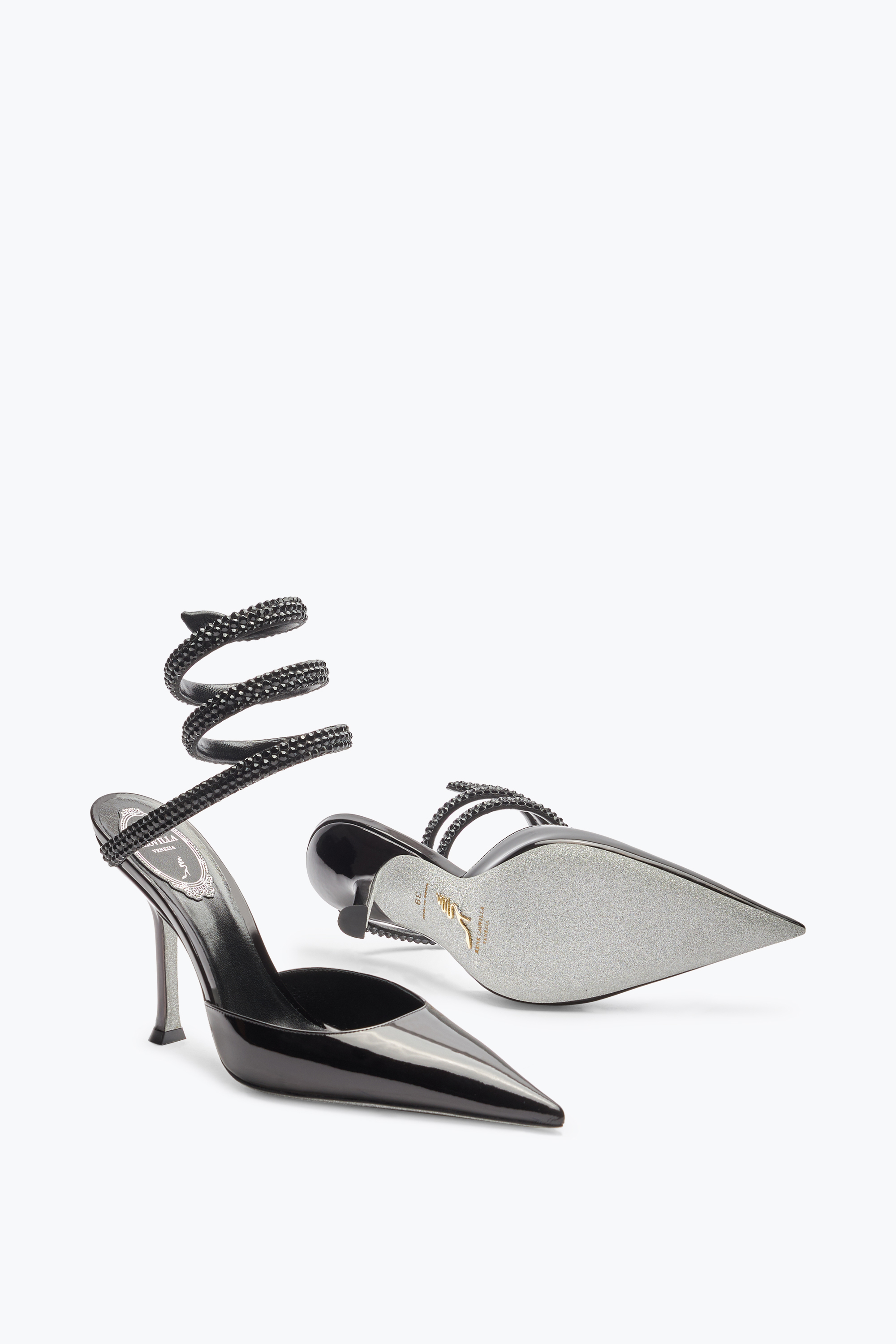 René Caovilla Cleo Black Pump With Crystals 105