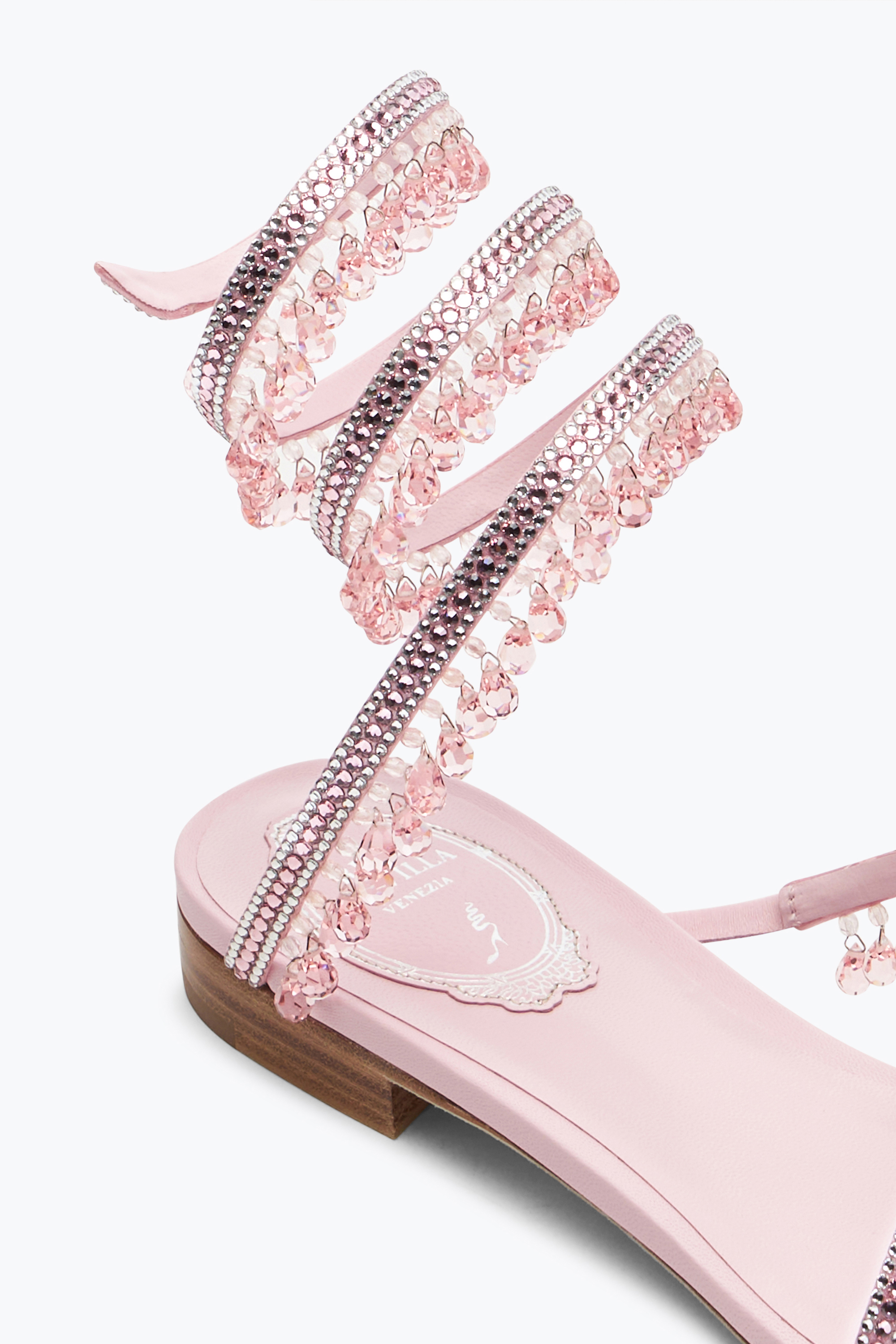 René Caovilla Chandelier Barbie Pink Flat Sandal 10