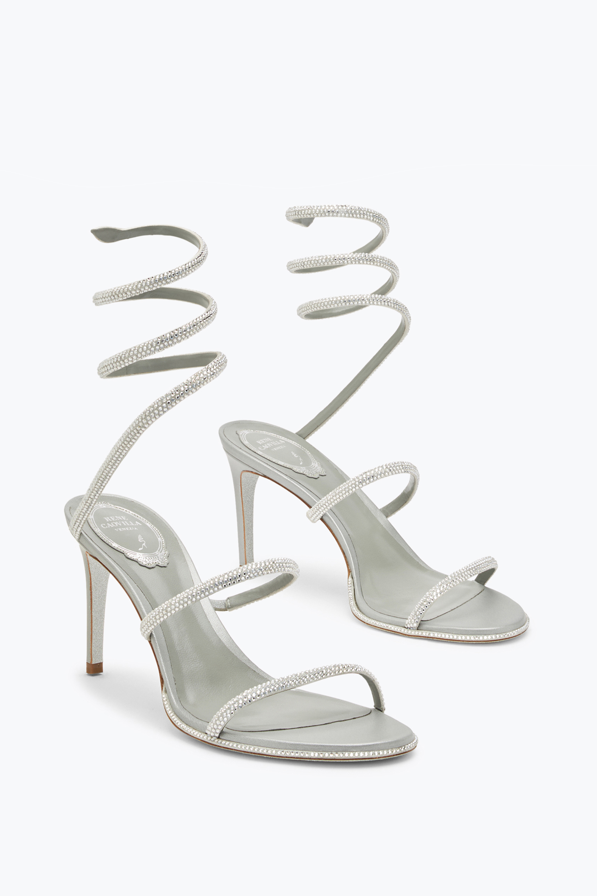 René Caovilla Cleo 80 Crystal-embellished Sandals