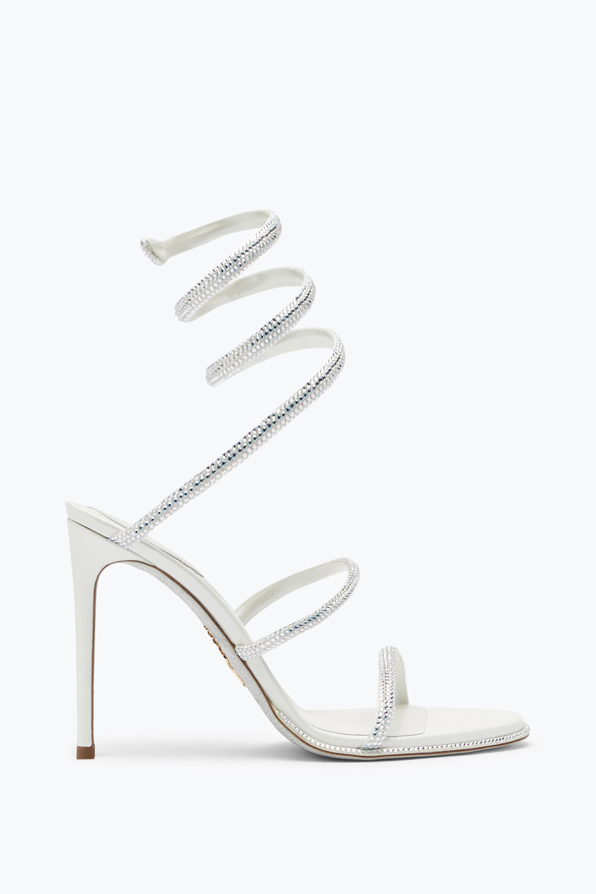 René Caovilla Cleo Crystal-embellished Satin Sandals