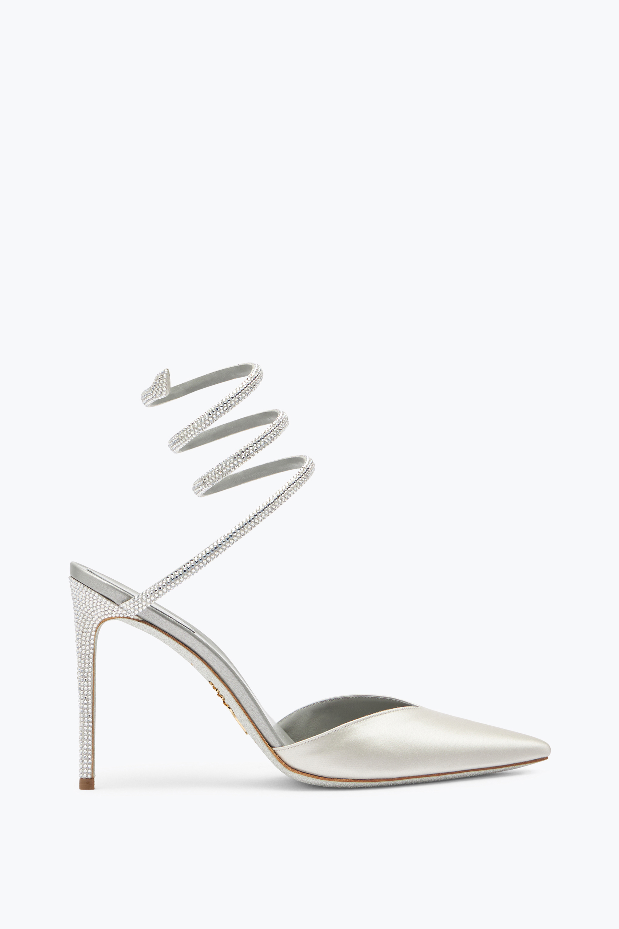 René Caovilla Cleo Crystal Gray Open-back Pump 105