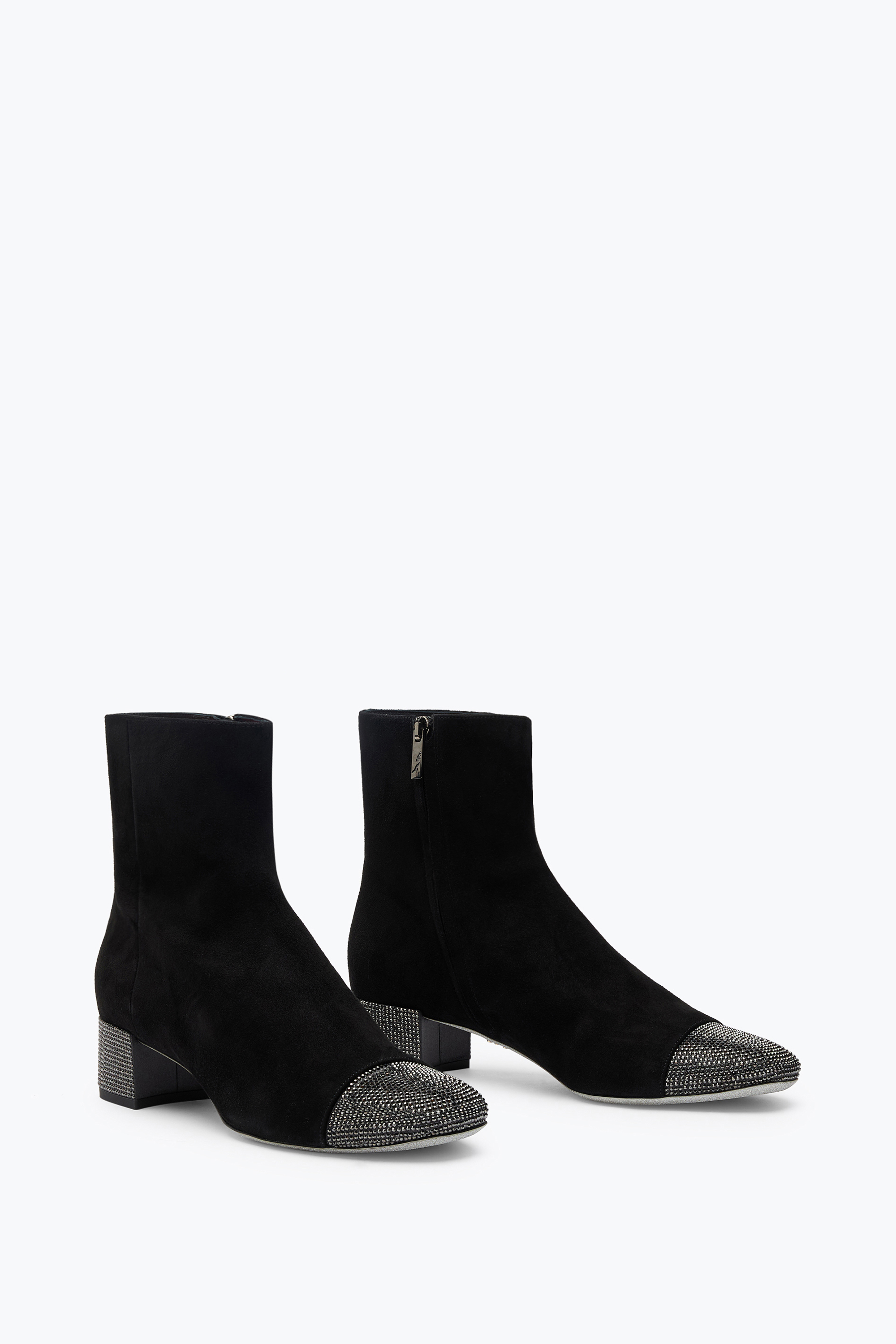 René Caovilla Bonnie Black Suede Bootie 40