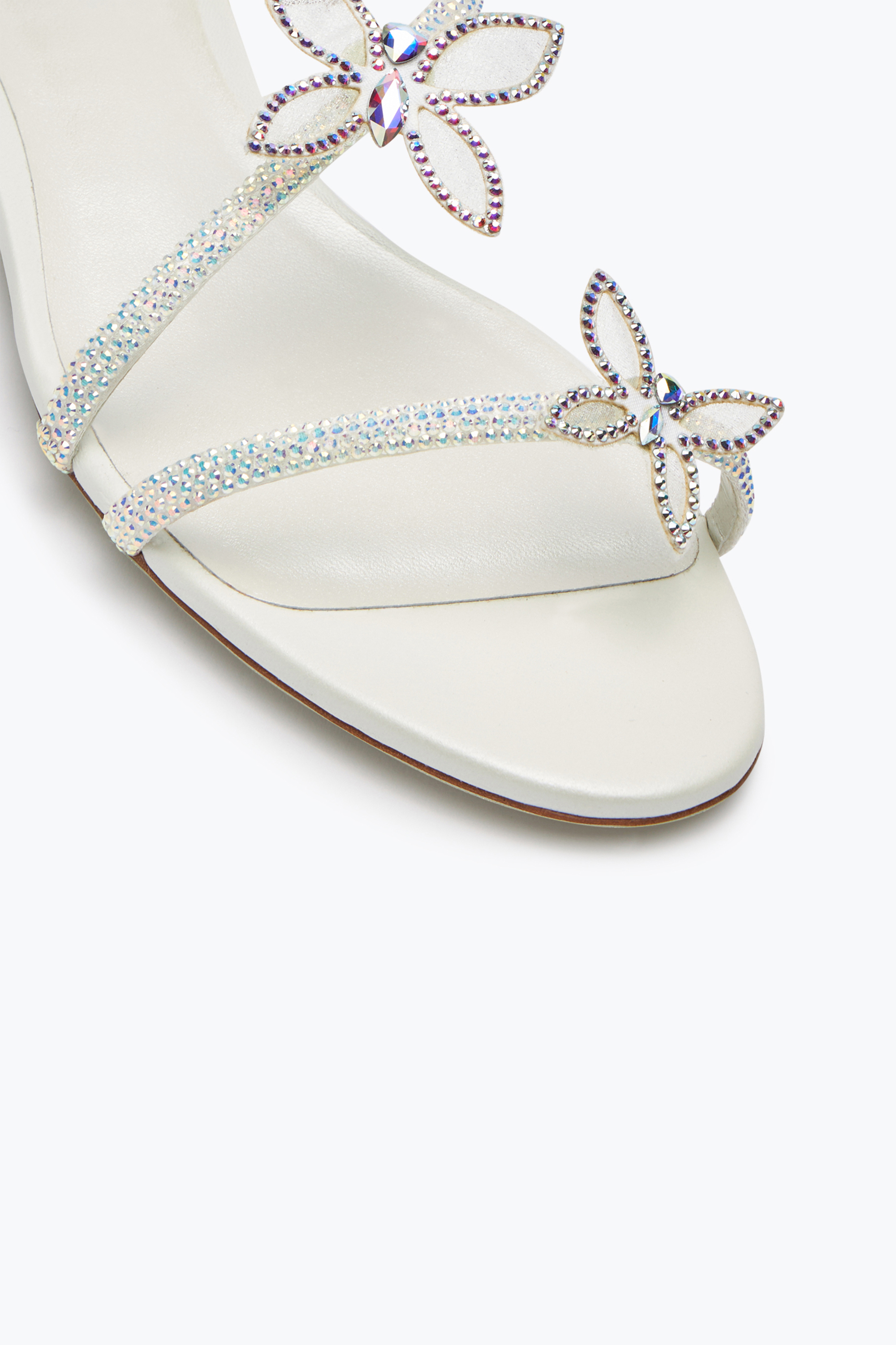 René Caovilla Butterflower Crystal Ivory Sandal 10