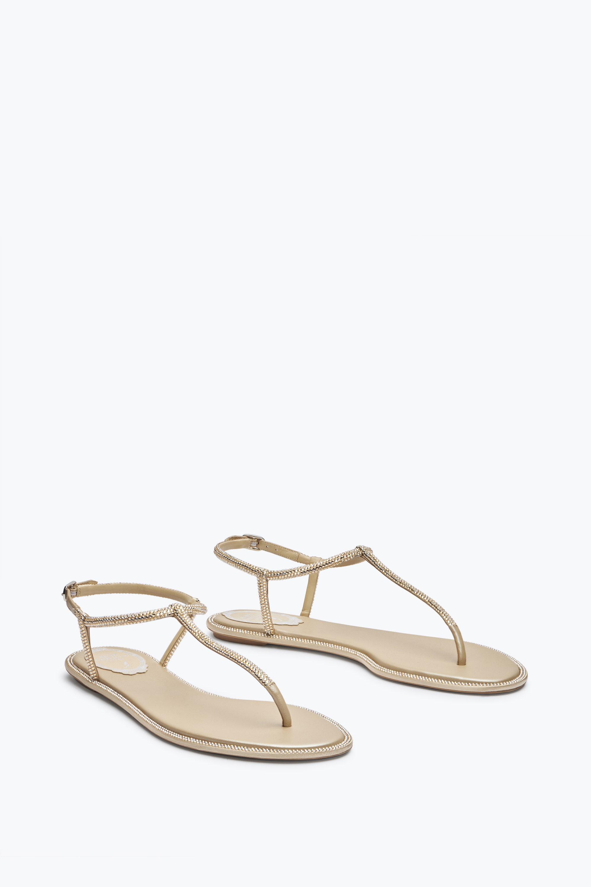 René Caovilla Diana Crystal Beige Sandal 10
