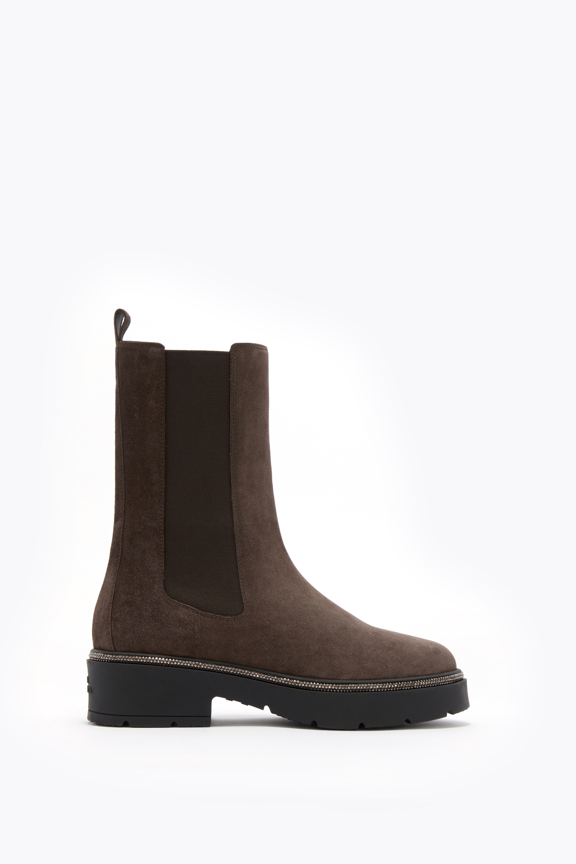 René Caovilla Bika Brown Ankle Boot With Crystals 50