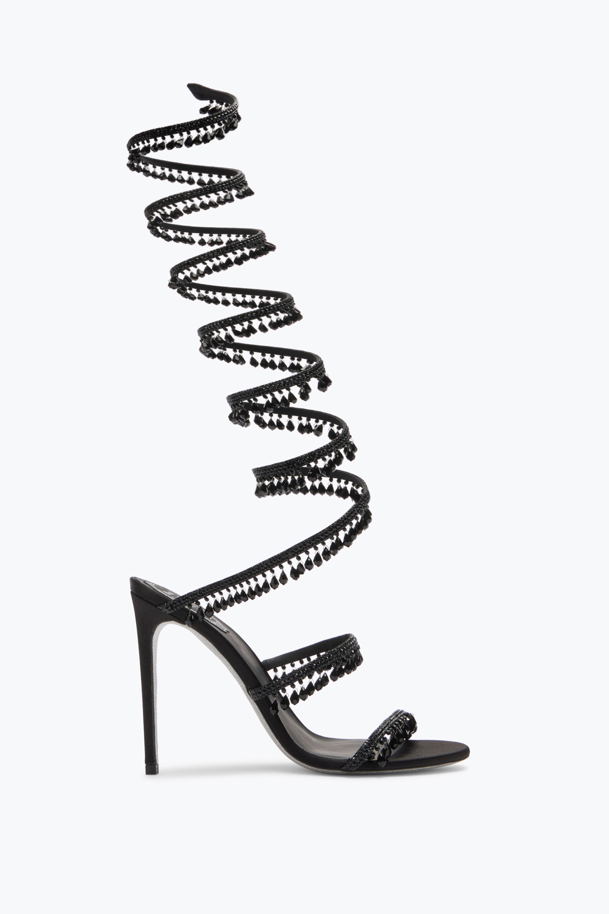 René Caovilla Chandelier Beaded Ankle-wrap Sandals