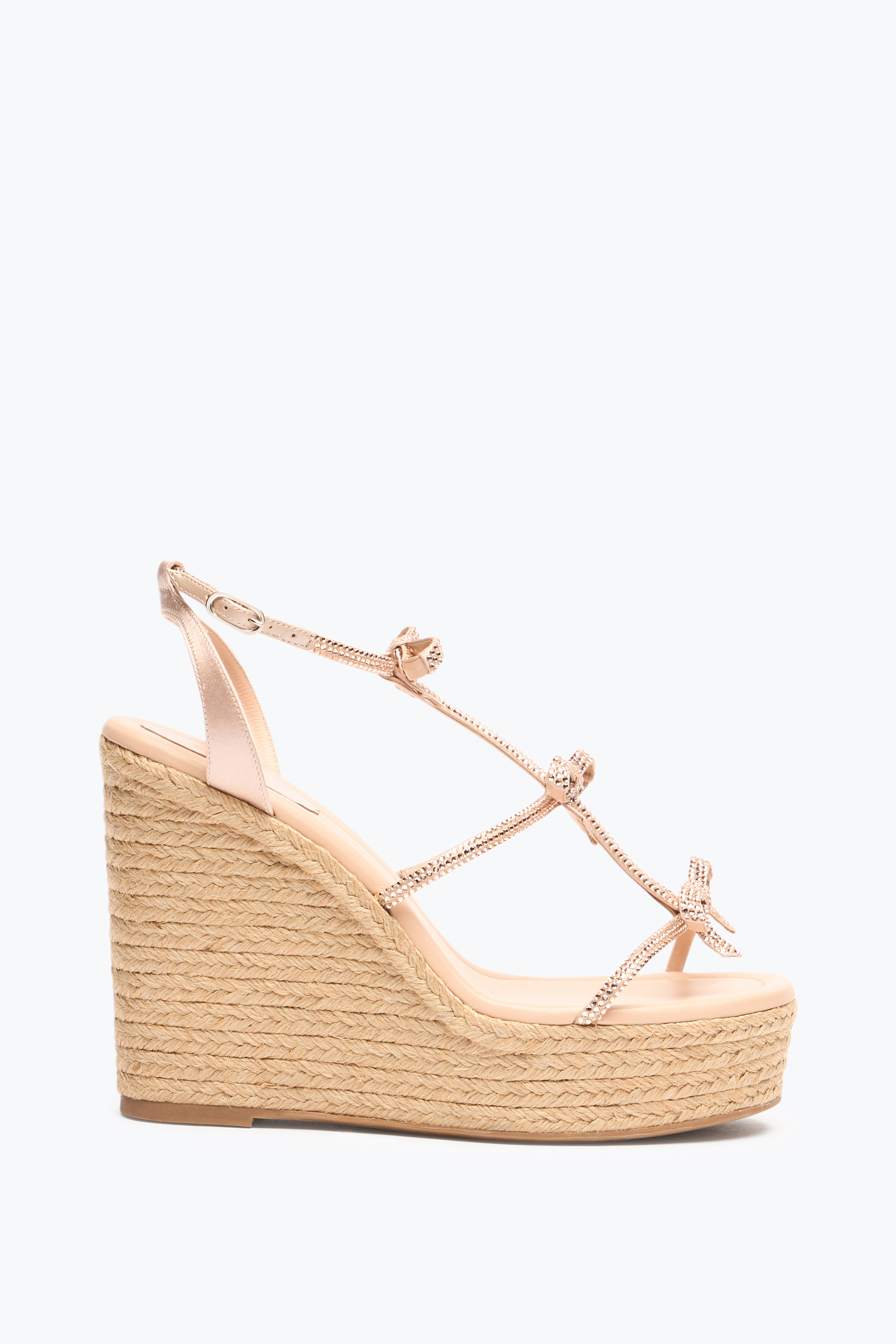 René Caovilla Caterina Powder Pink Wedge Sandal 120