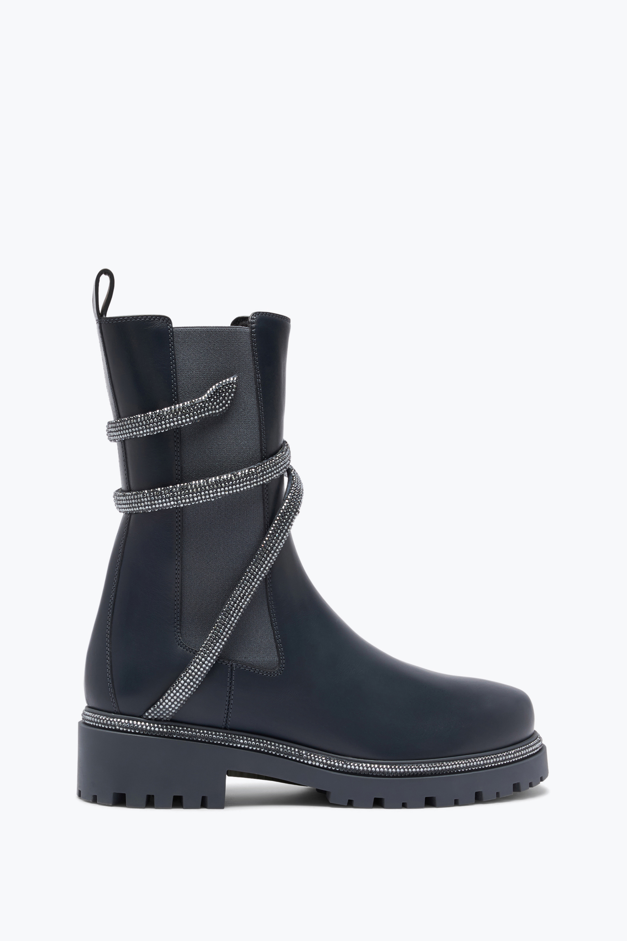René Caovilla Cleo Crystal Black-silver Bootie 25