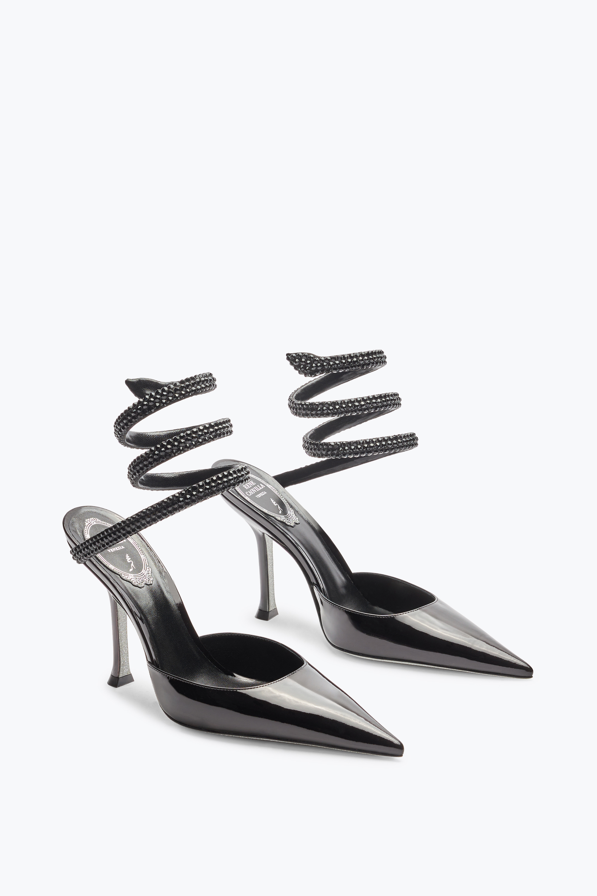 René Caovilla Cleo Black Pump With Crystals 105