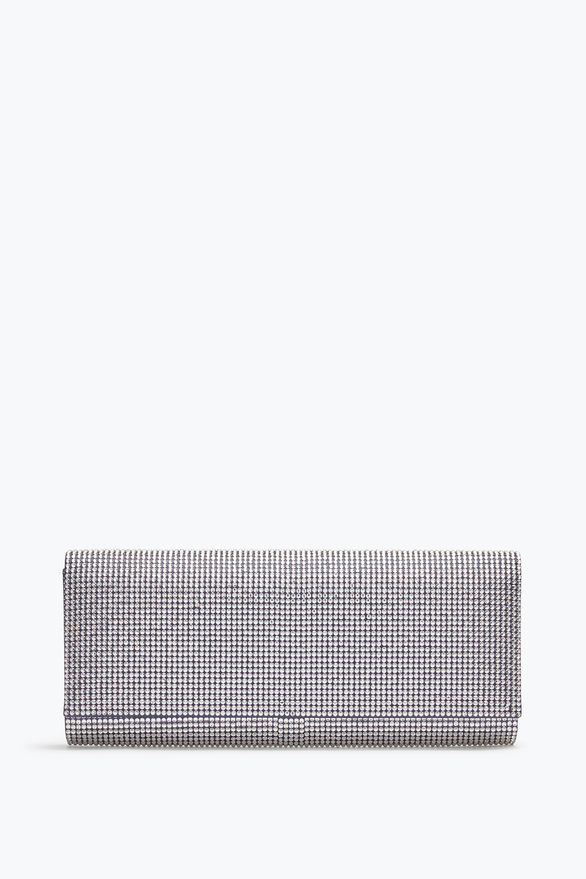 René Caovilla Zafira Blue Clutch With All-over Crystals