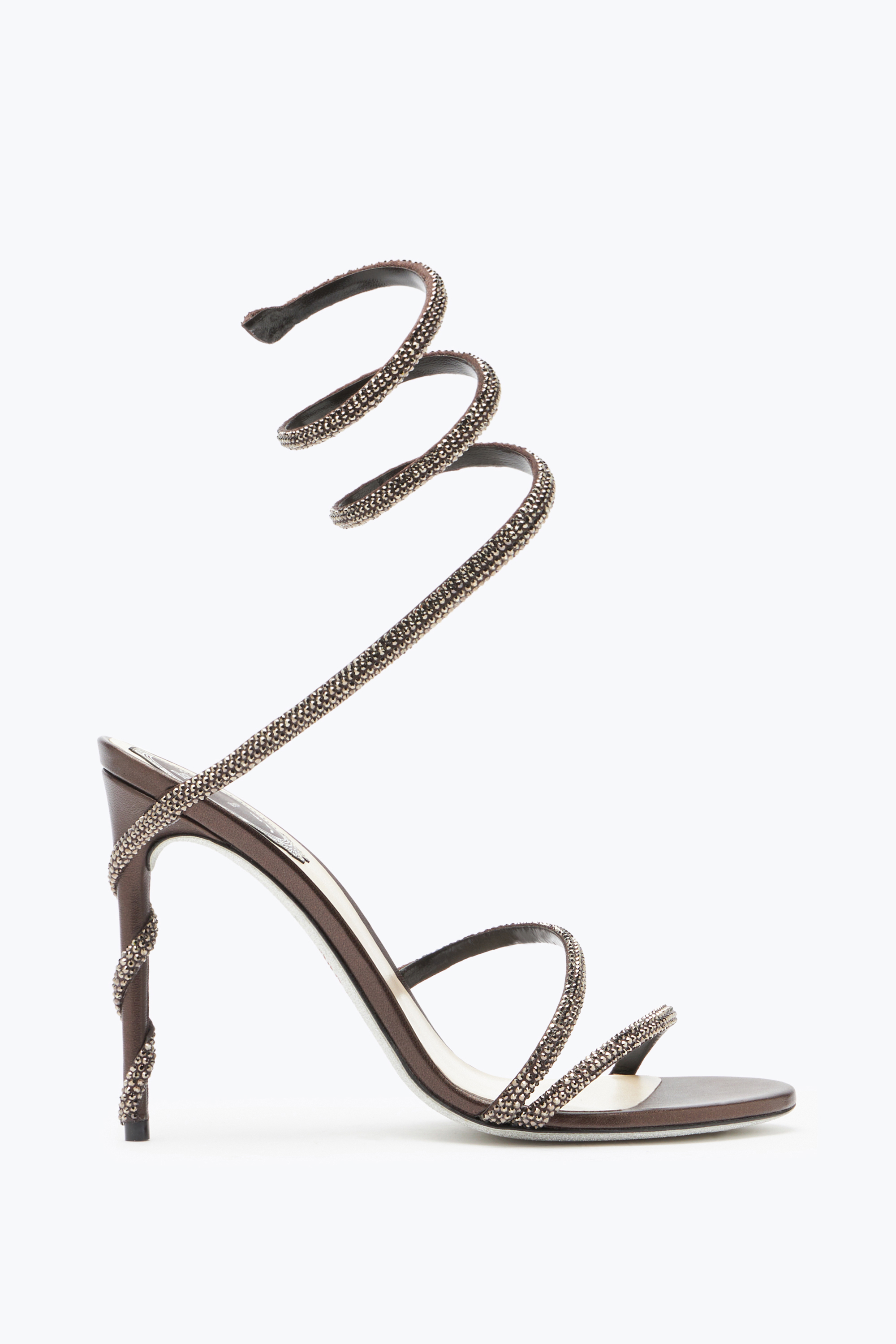 René Caovilla Margot Crystal Brown Sandal 105