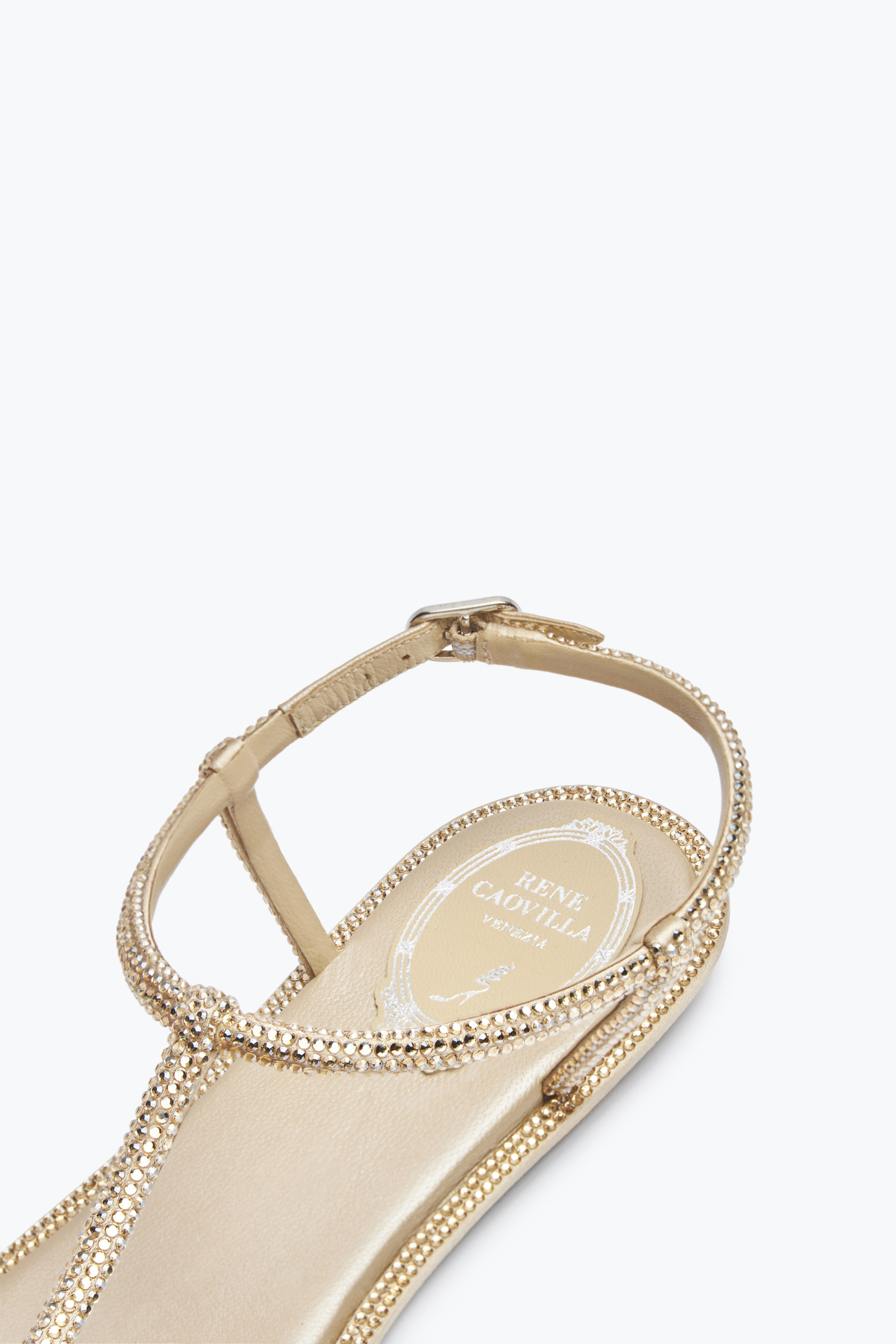 René Caovilla Diana Crystal Beige Sandal 10