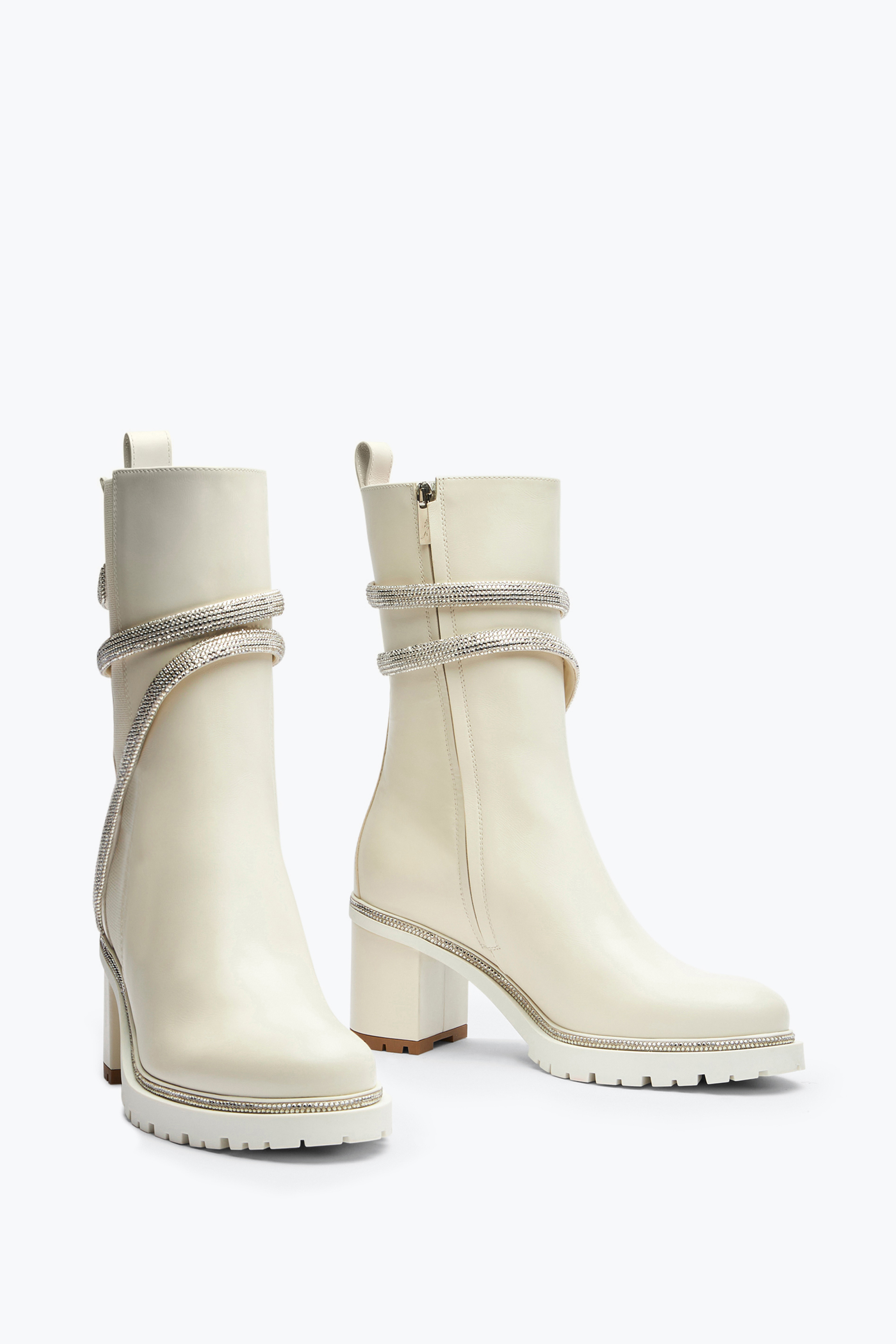 René Caovilla Cleo Crystal Ivory Bootie 60