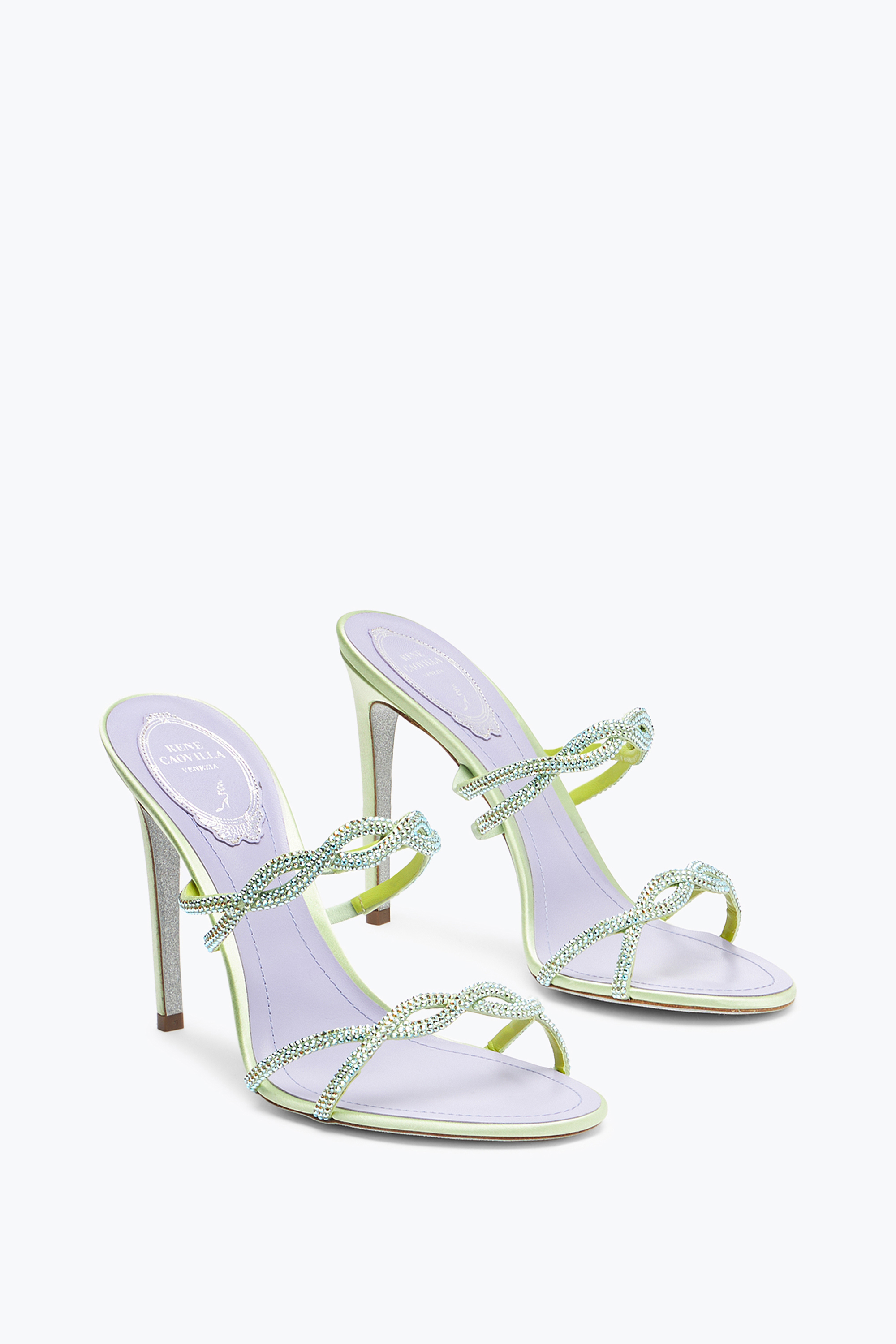 René Caovilla Braid Lime Slider Sandal 105