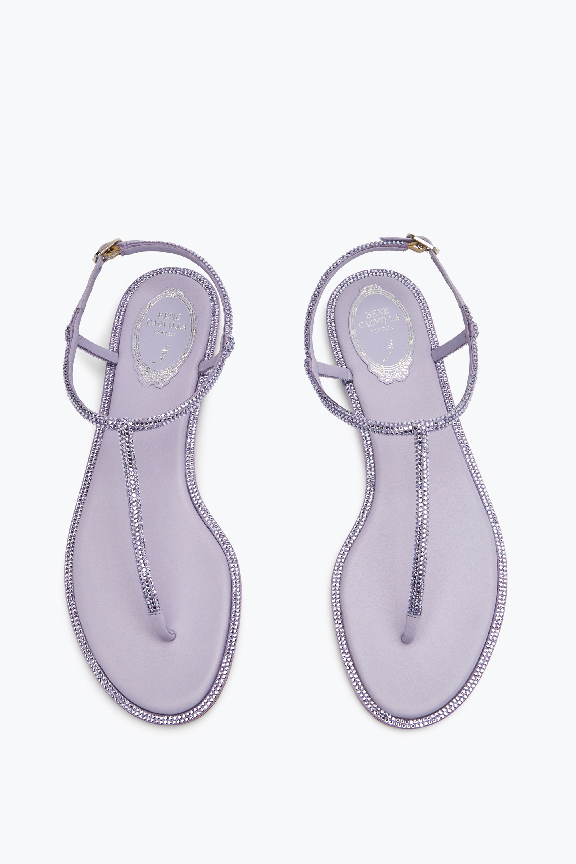 René Caovilla Diana Crystal Lavender Sandal 10