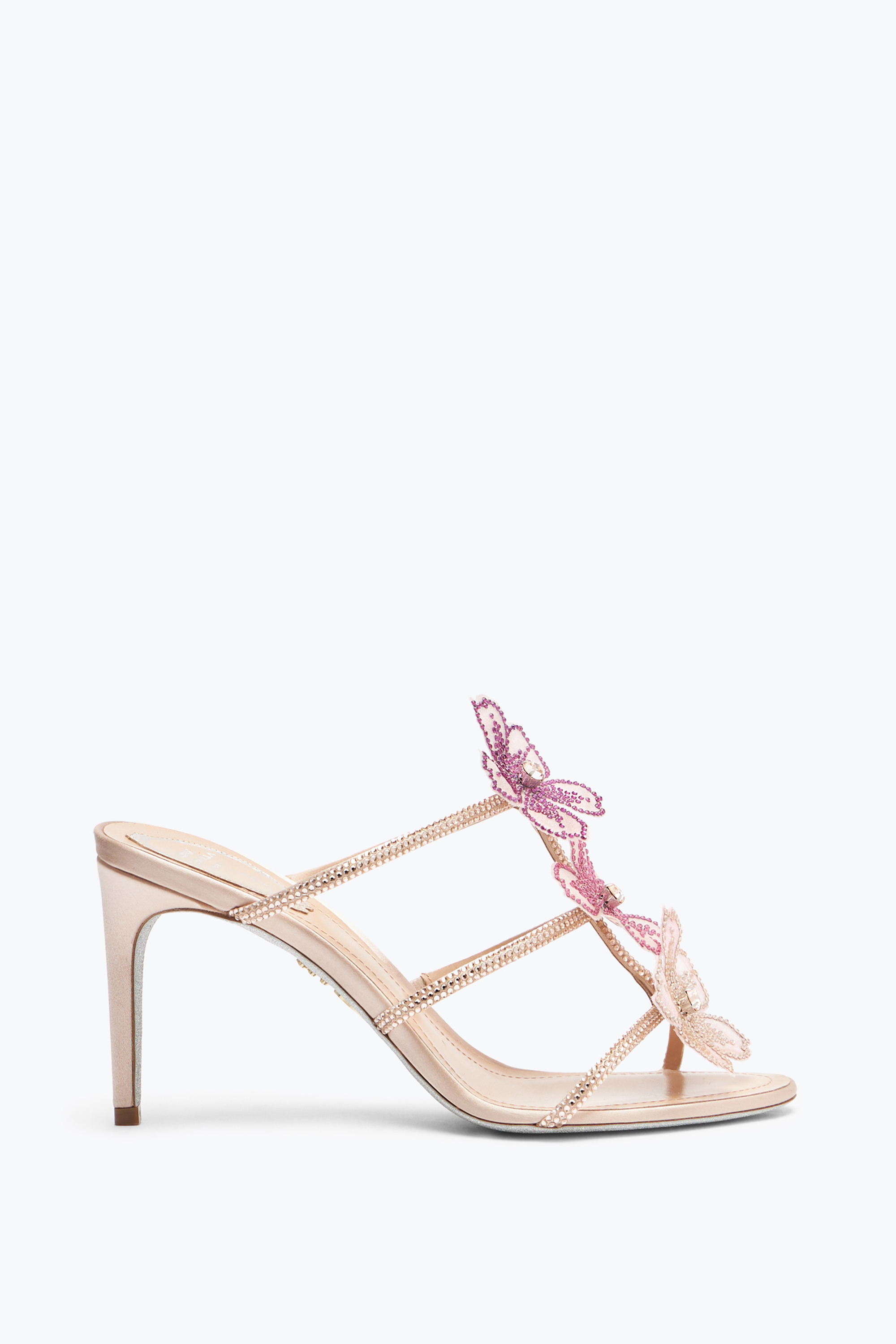René Caovilla Peach Flower Pink Mule 80