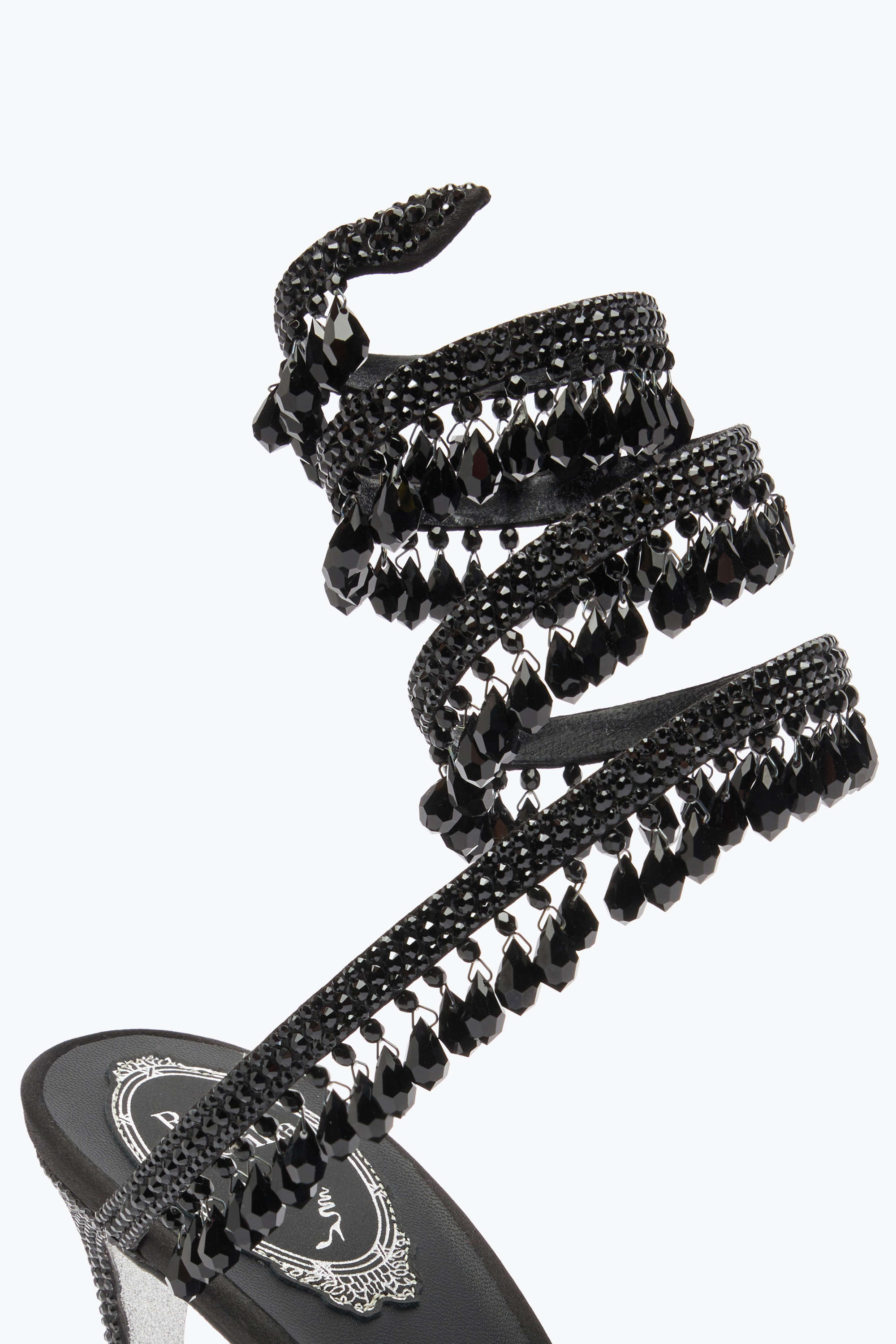 René Caovilla Black Pumps In Velvet Chandelier