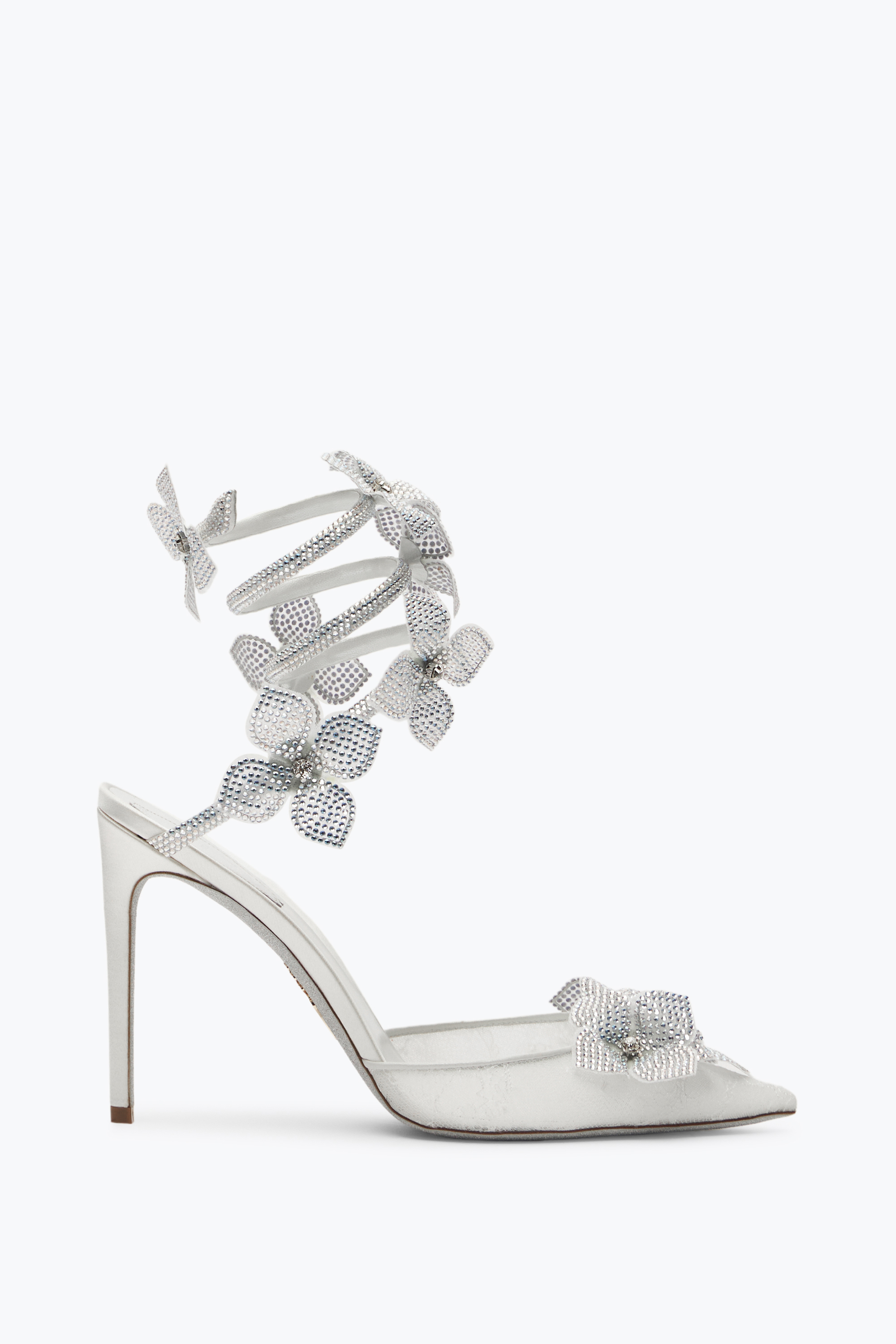 René Caovilla Floriane White Pump 105