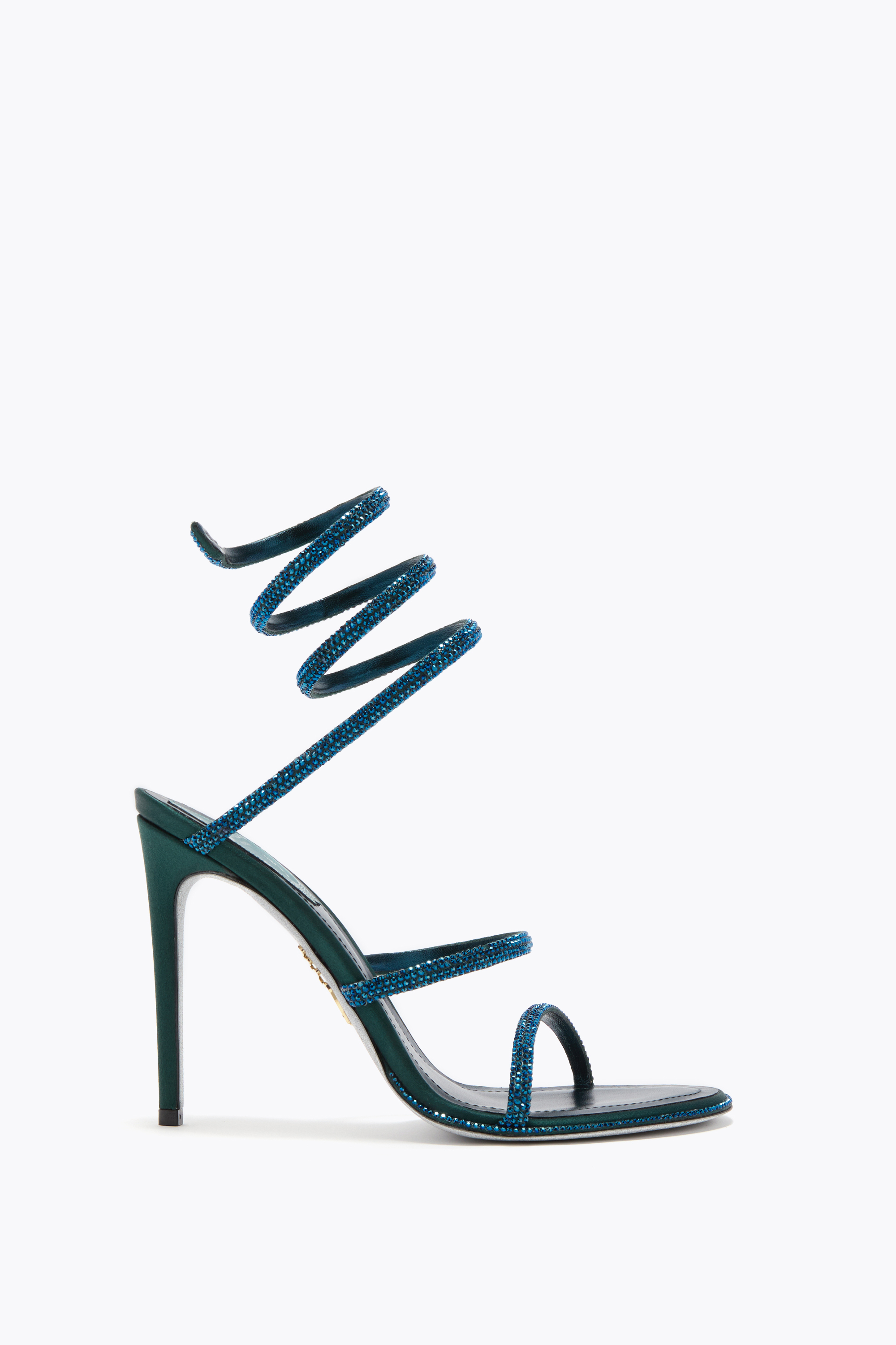 René Caovilla Cleo Teal Sandal 105 In Blue