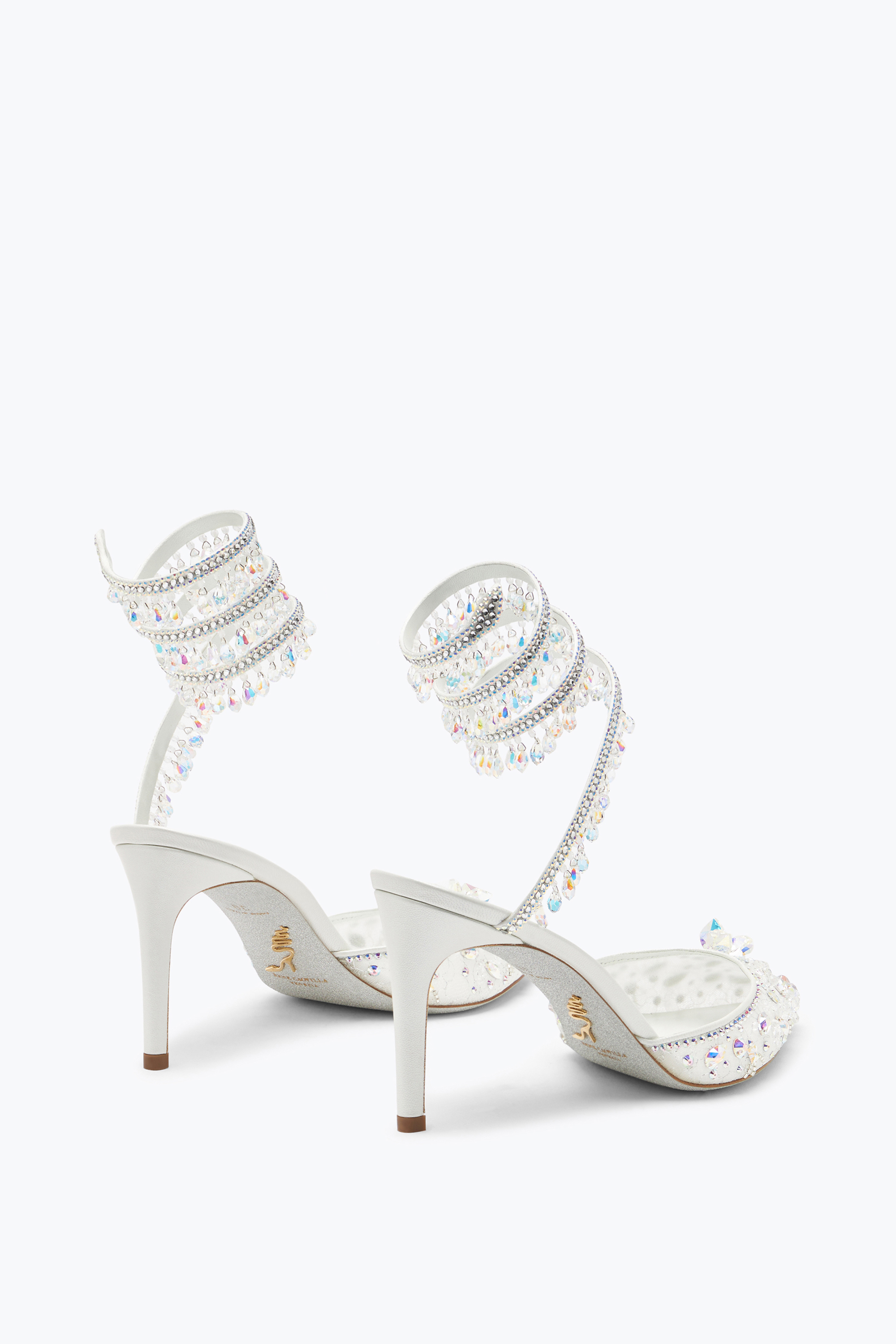 René Caovilla Chandelier White Pump 80