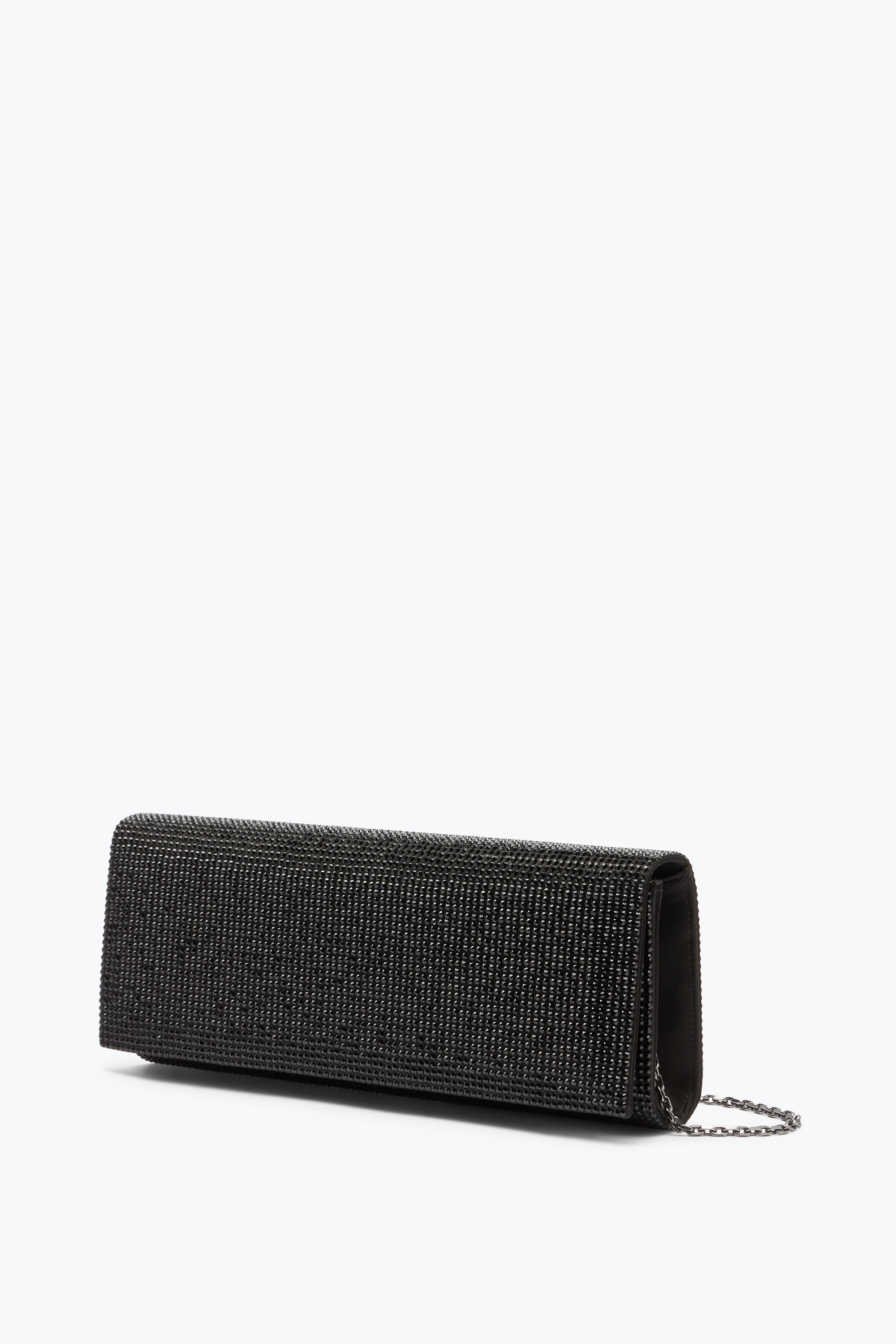 René Caovilla Zafira Black Clutch With All-over Crystals