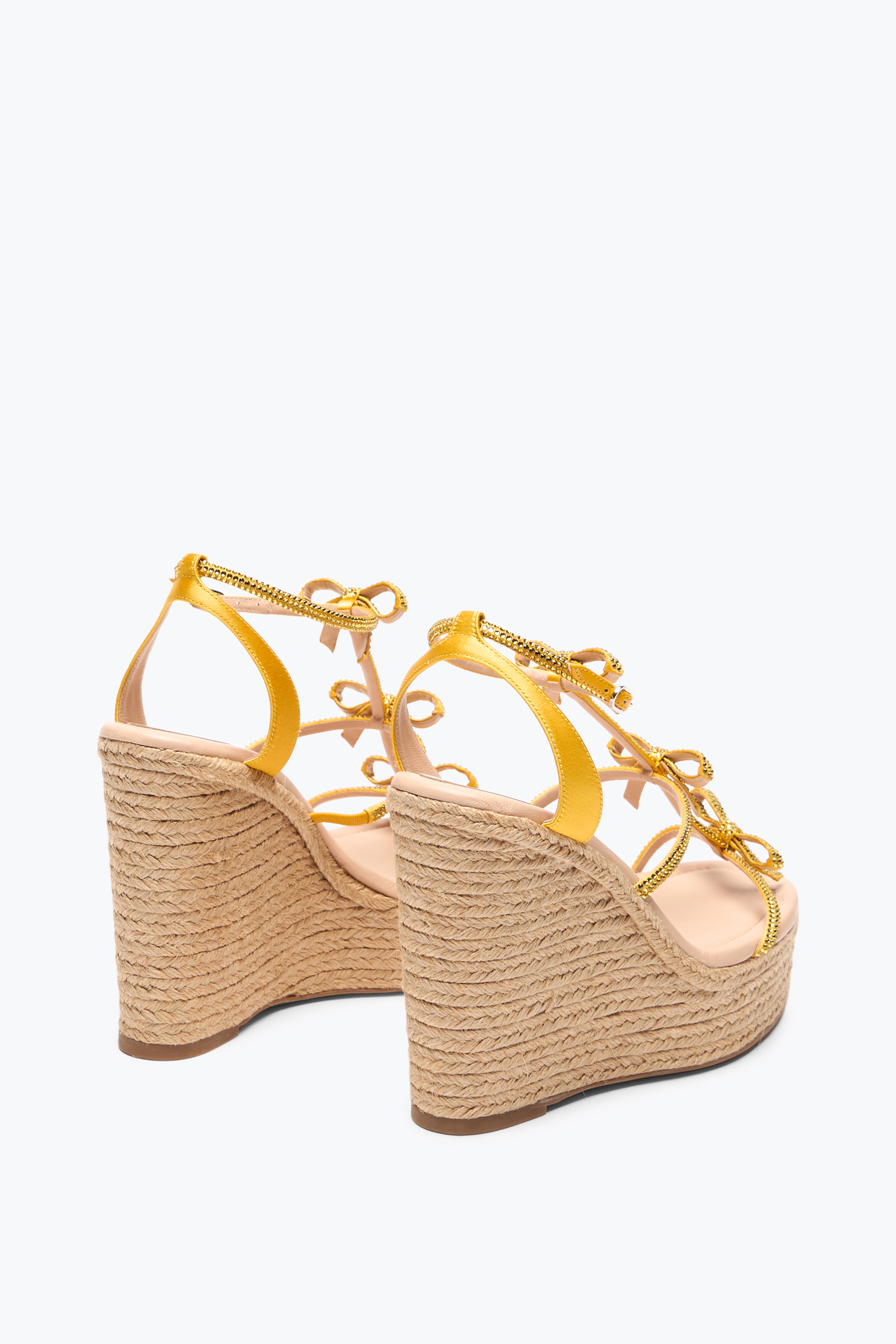 René Caovilla Caterina Yellow Wedge Sandal 120