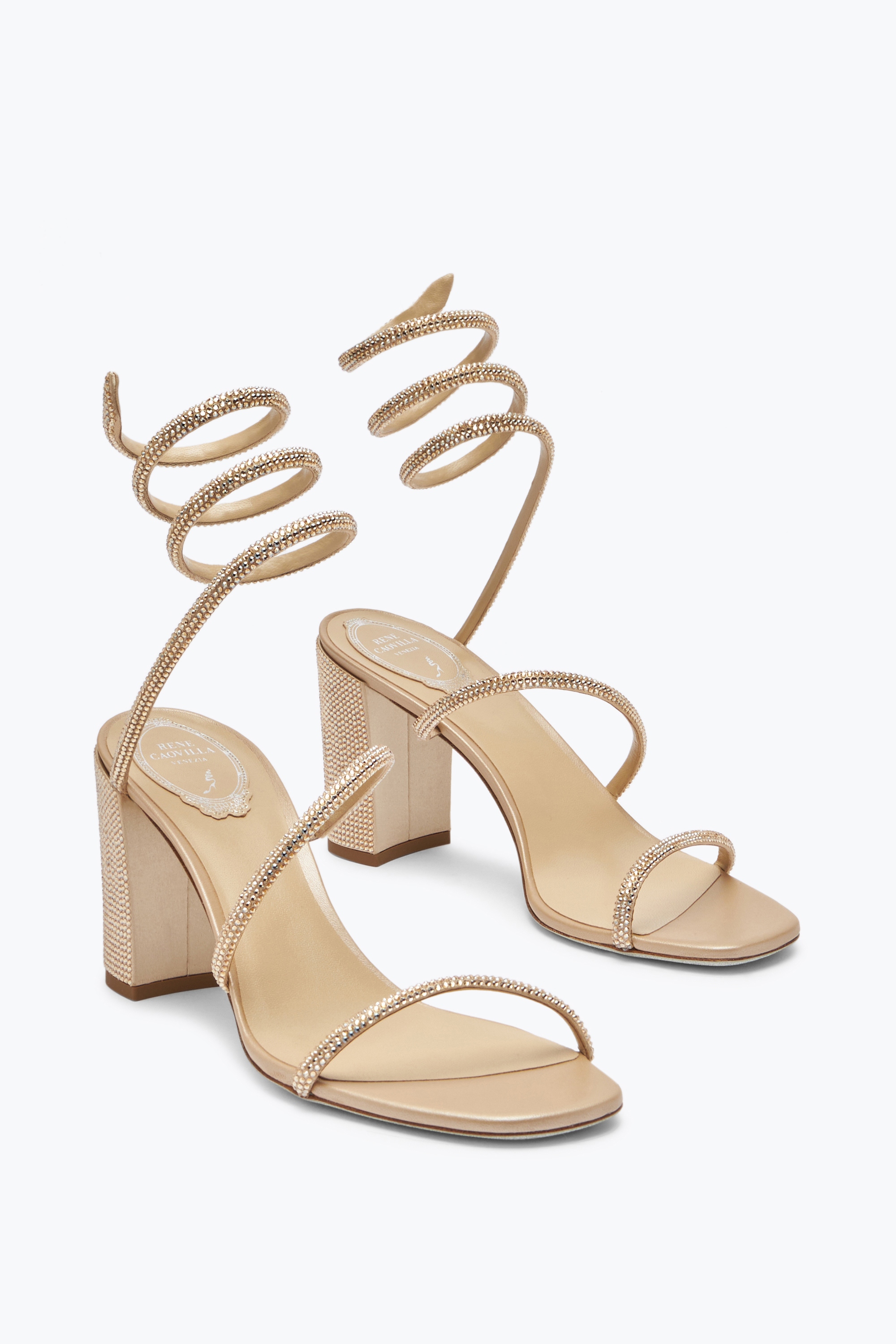 René Caovilla Cleo 80 Crystal-embellished Sandals