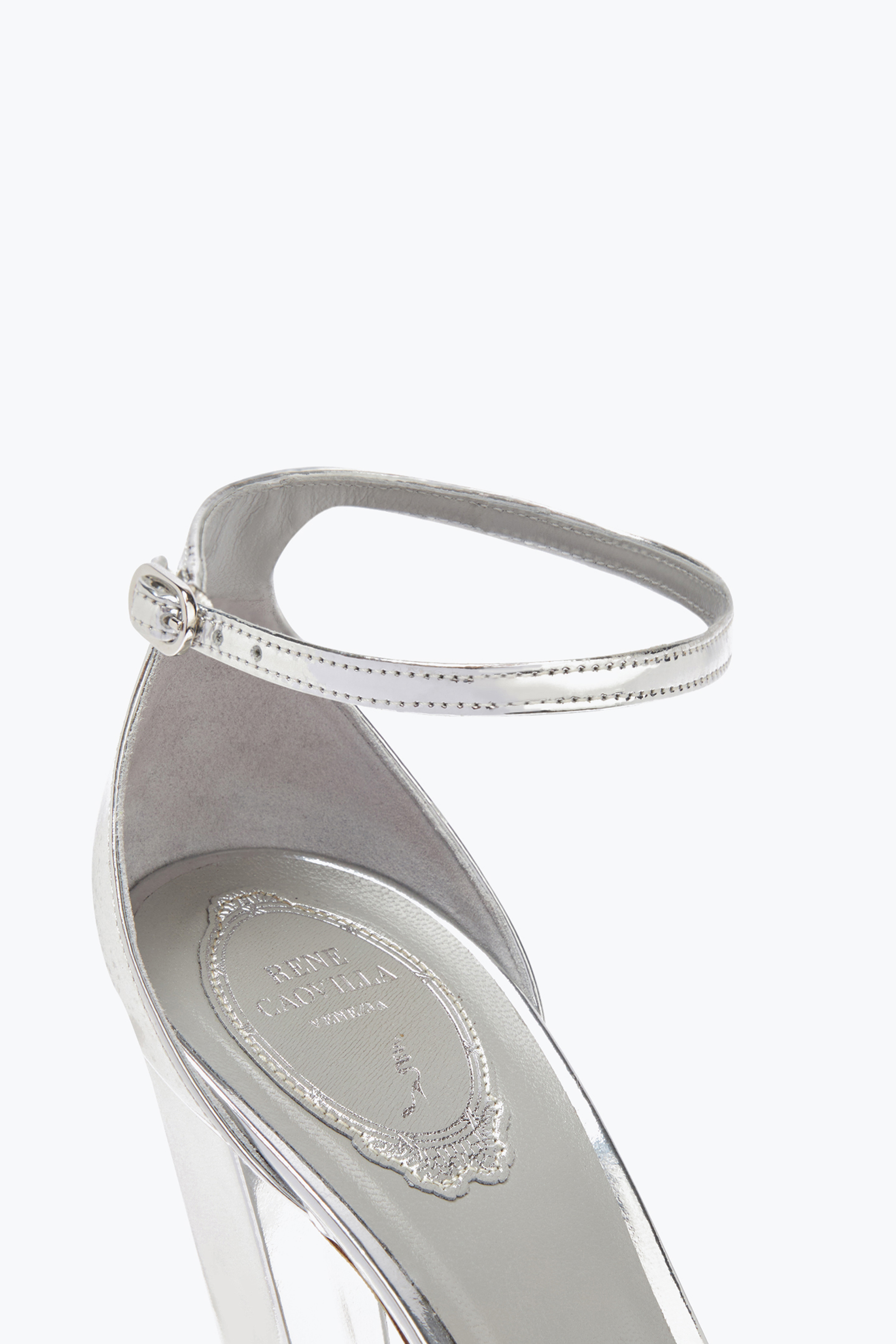 René Caovilla Liza Silver Sandal 130
