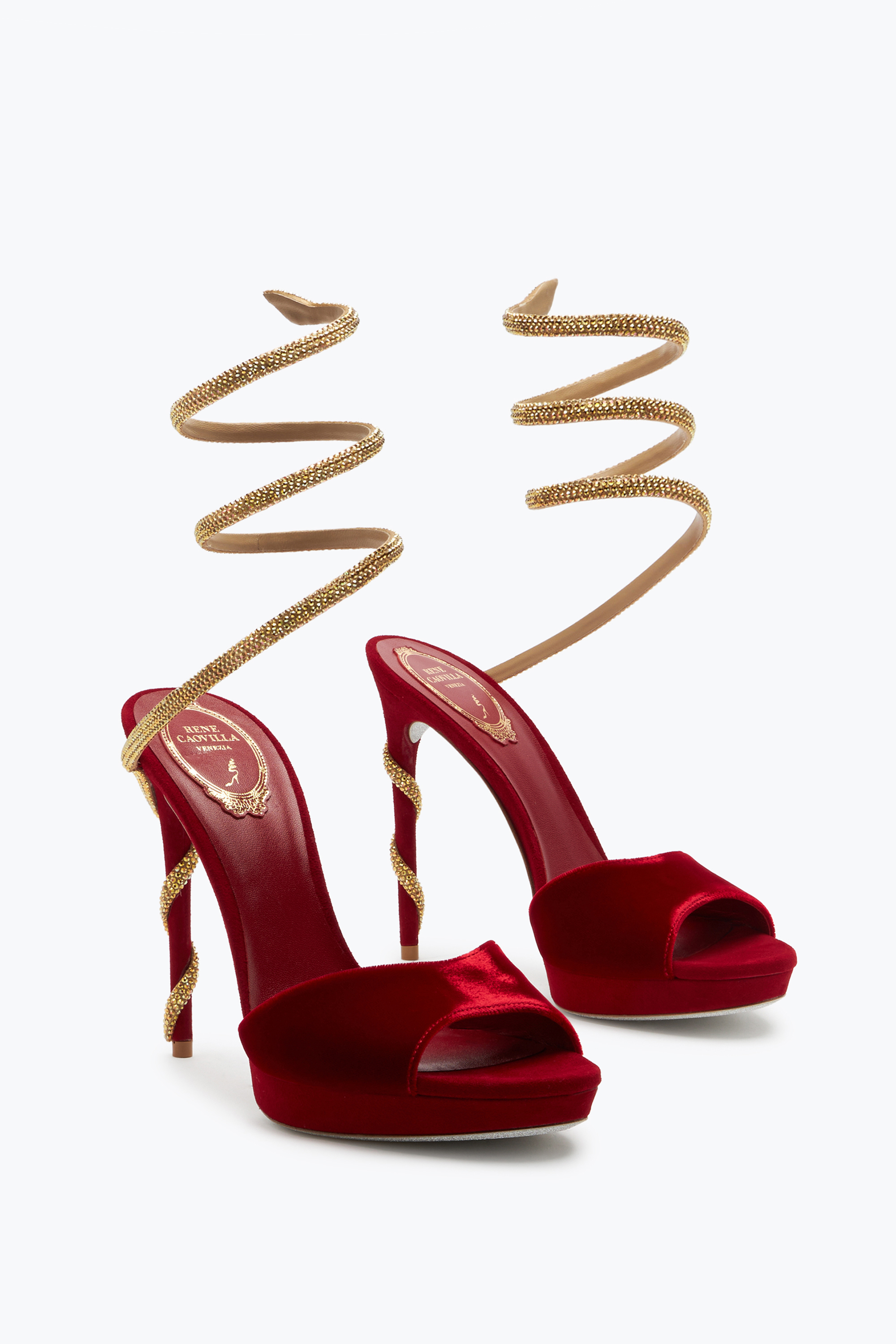 René Caovilla 90mm Snake-strap Sandals