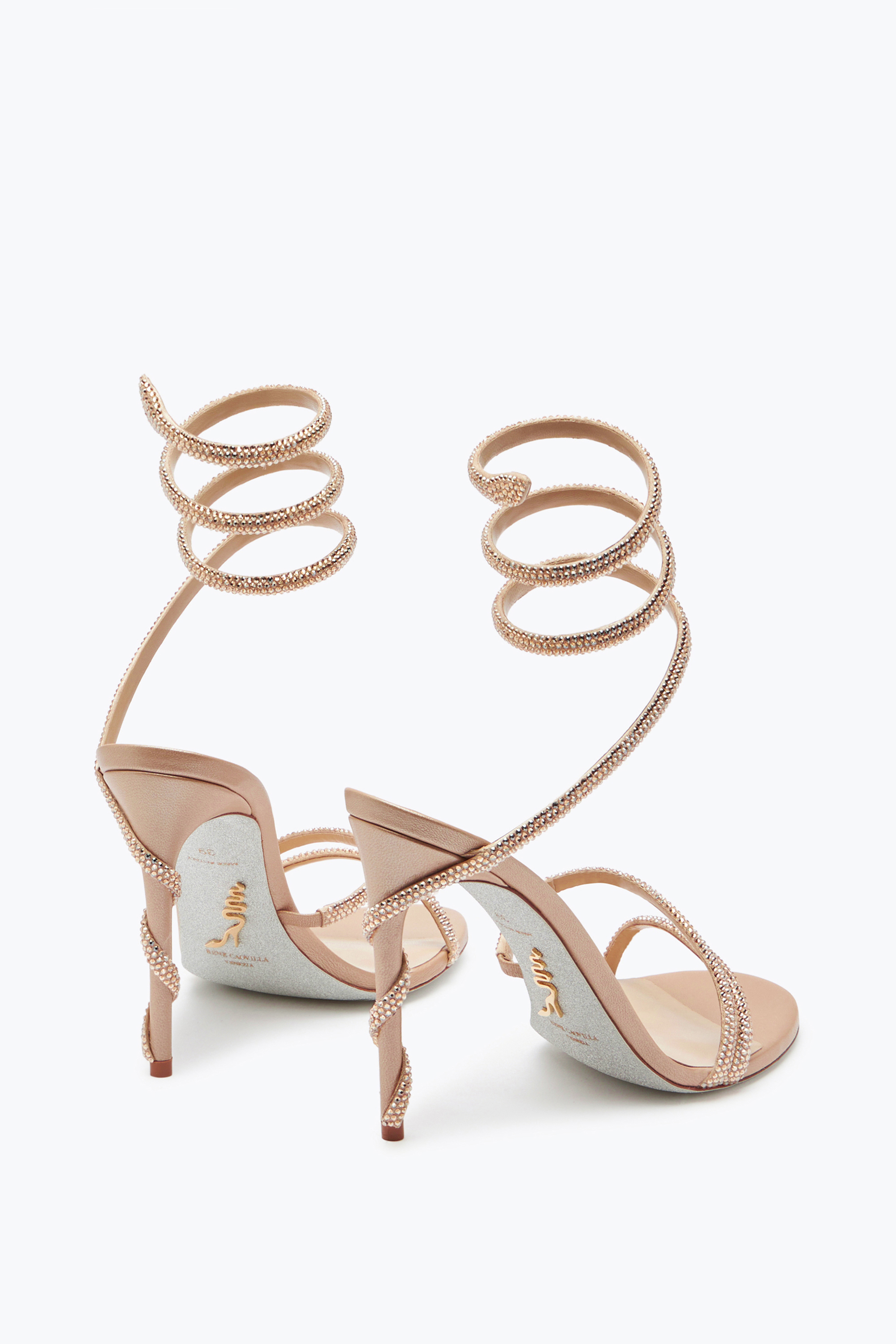 René Caovilla Margot Crystal Blush Sandal 105