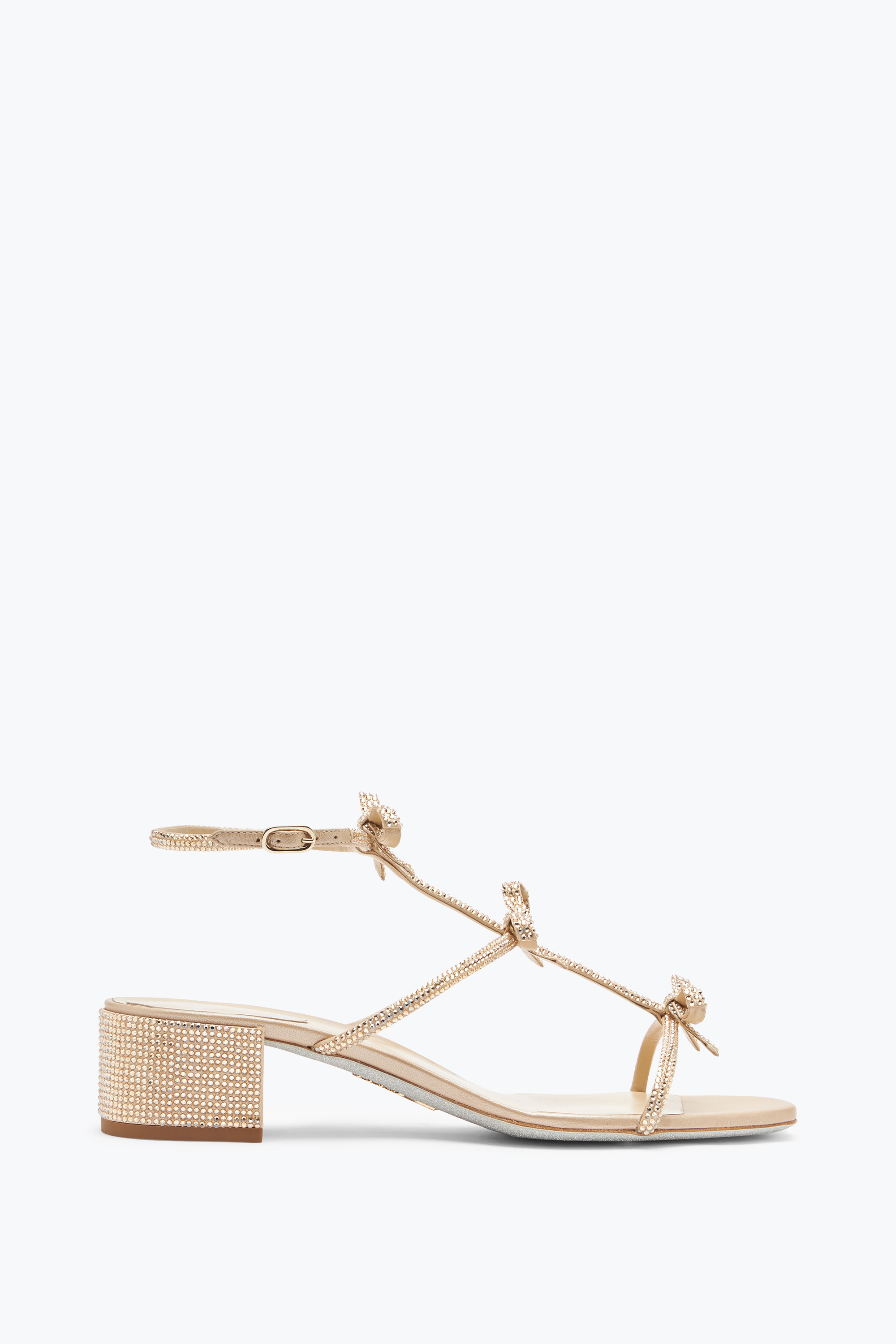 René Caovilla Caterina Crystal Beige Sandal 35